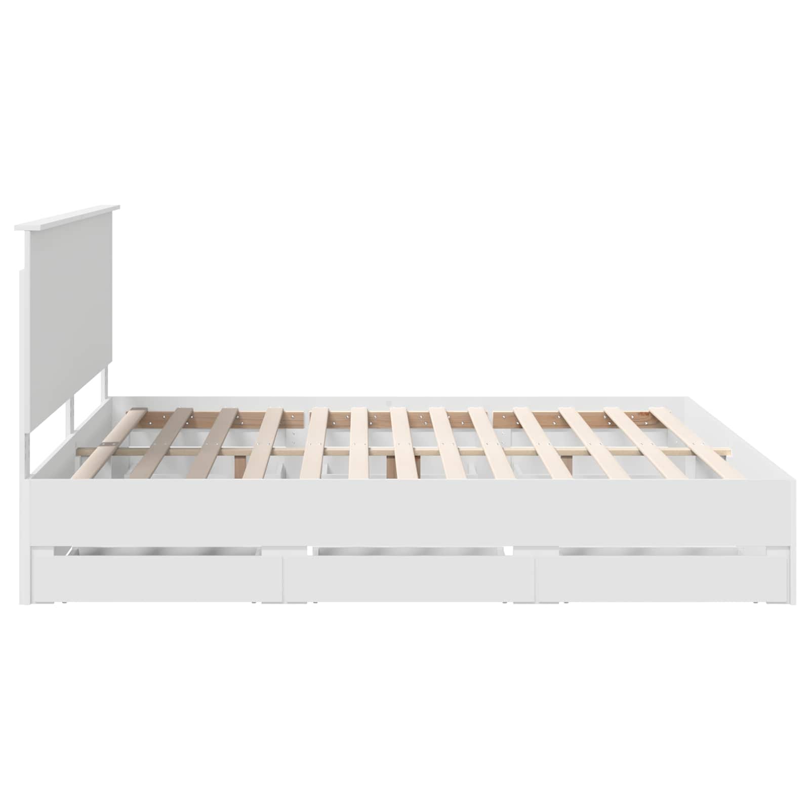 vidaXL Bedframe met lade met opslag Wit 200 x 200 cm Ingenieurshout