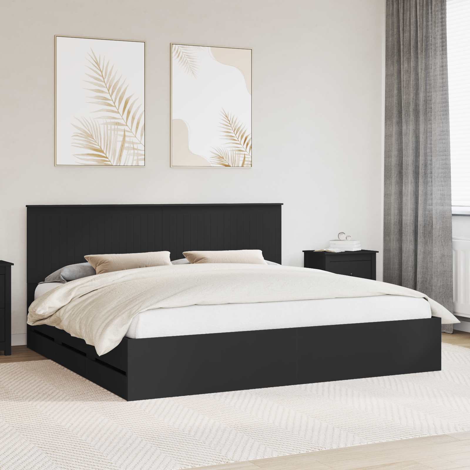 vidaXL Bedframe met lade met opslag Wit 200 x 200 cm Ingenieurshout