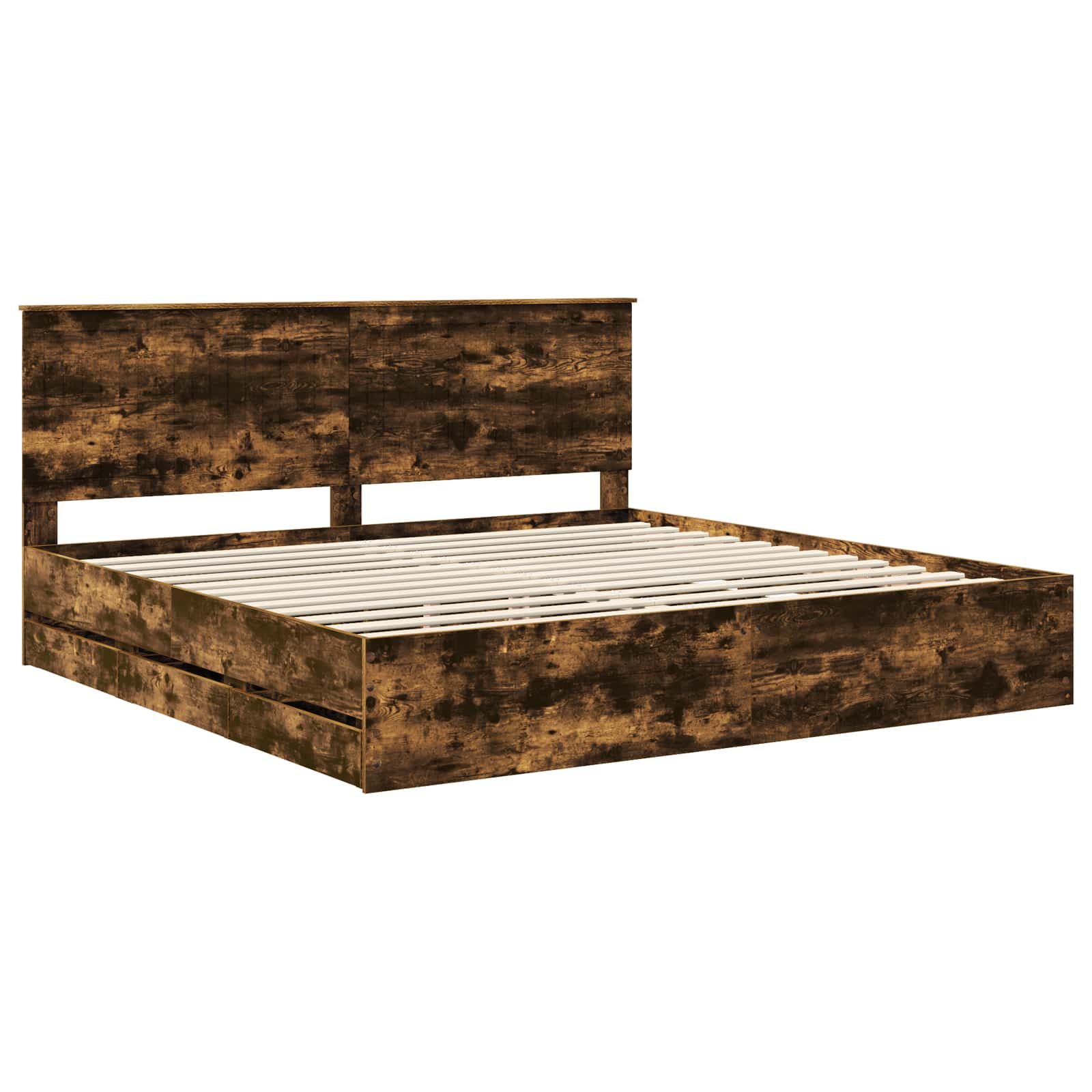 vidaXL Bedframe met lade met opslag Wit 200 x 200 cm Ingenieurshout