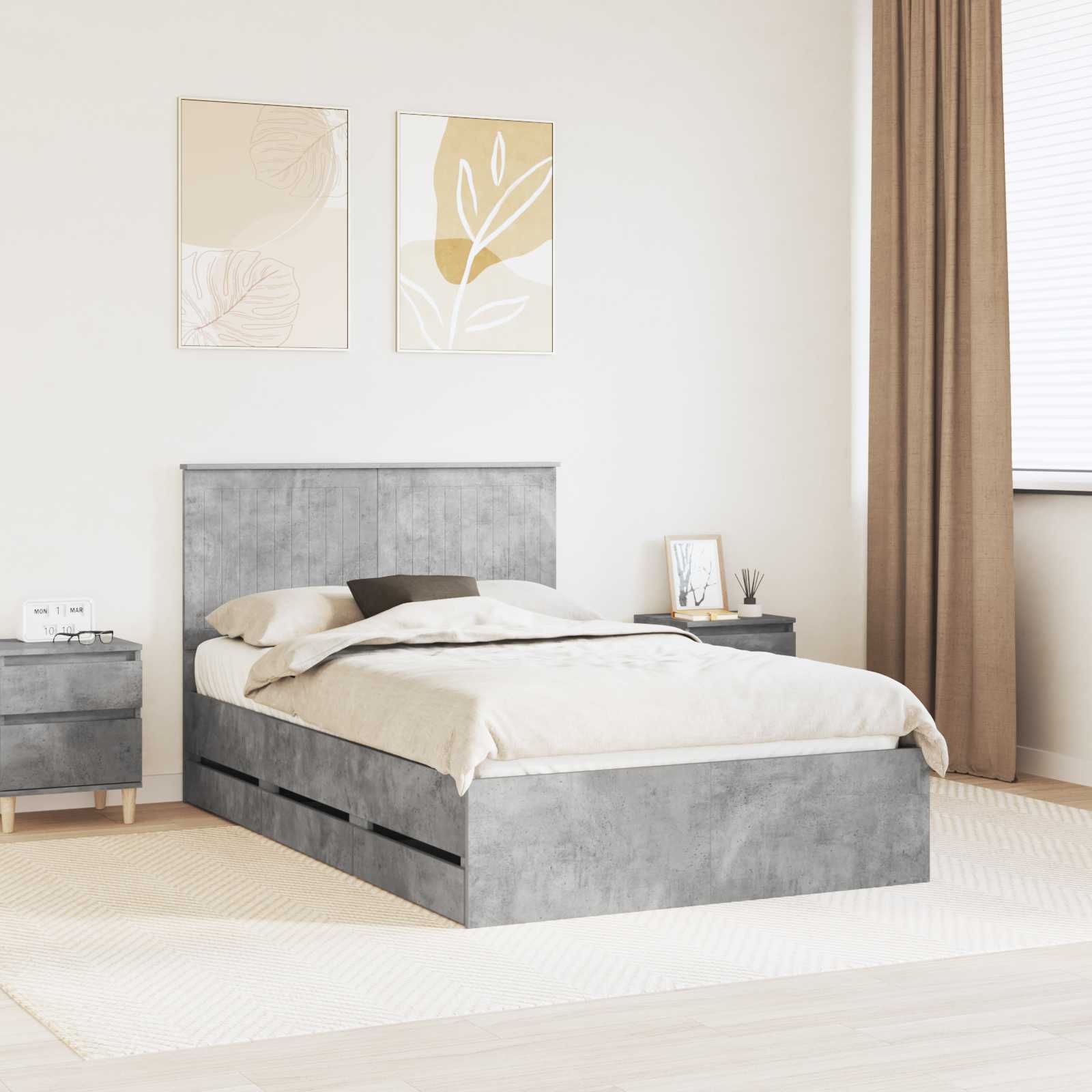 vidaXL Bedframe met lade met opslag Wit 200 x 200 cm Ingenieurshout
