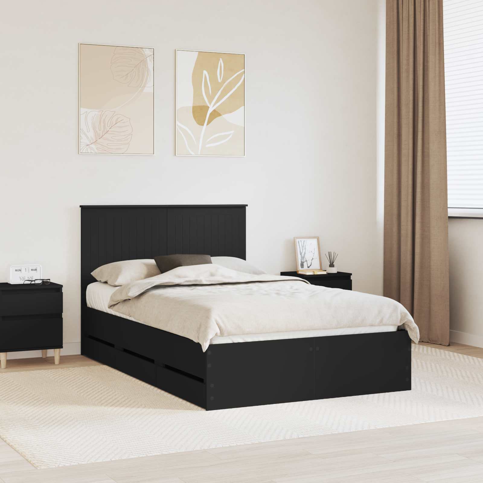 vidaXL Bedframe met lade met opslag Wit 200 x 200 cm Ingenieurshout