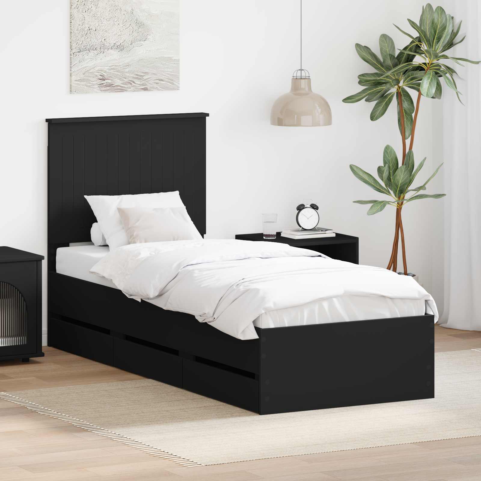vidaXL Bedframe met lade met opslag Wit 200 x 200 cm Ingenieurshout