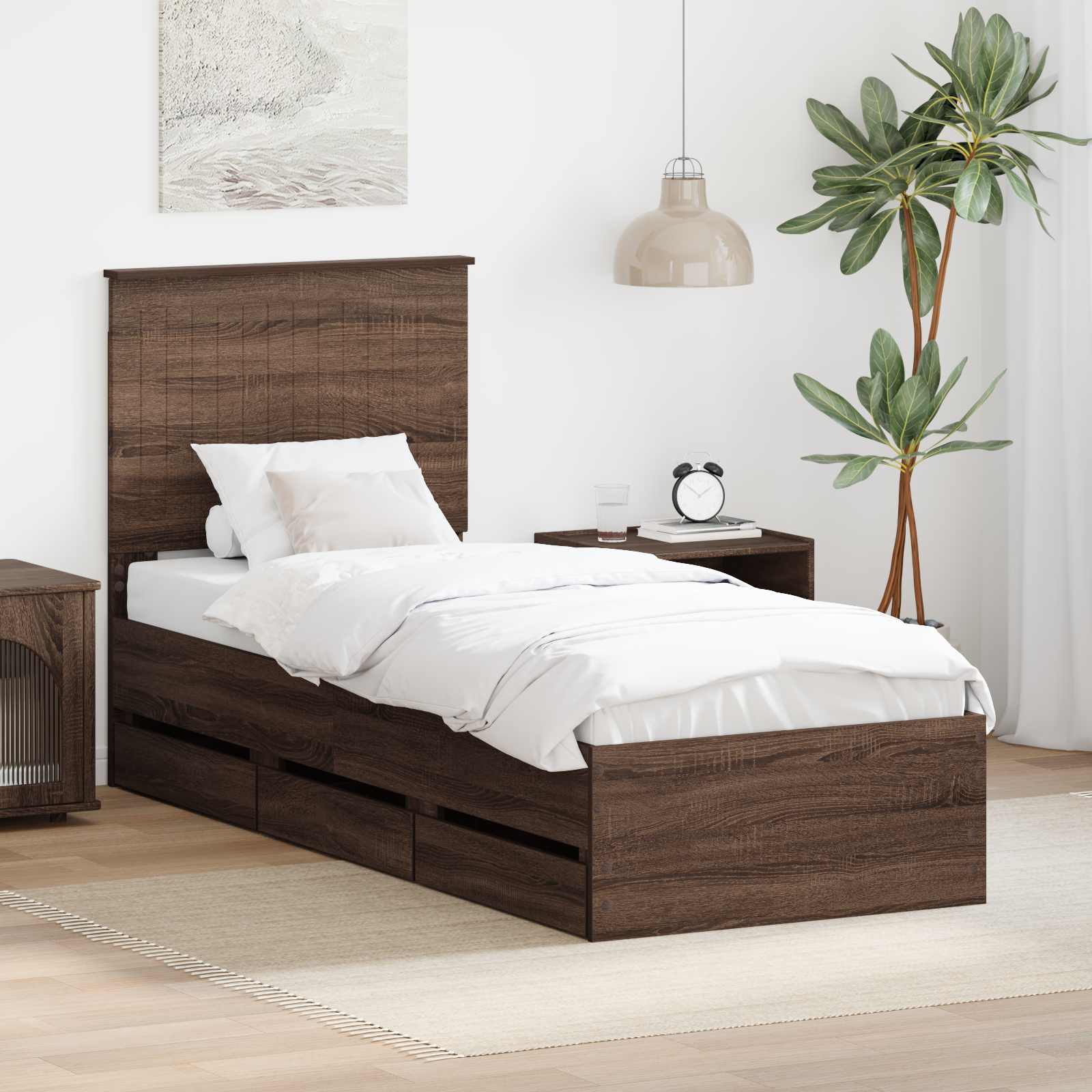 vidaXL Bedframe met lade met opslag Wit 200 x 200 cm Ingenieurshout