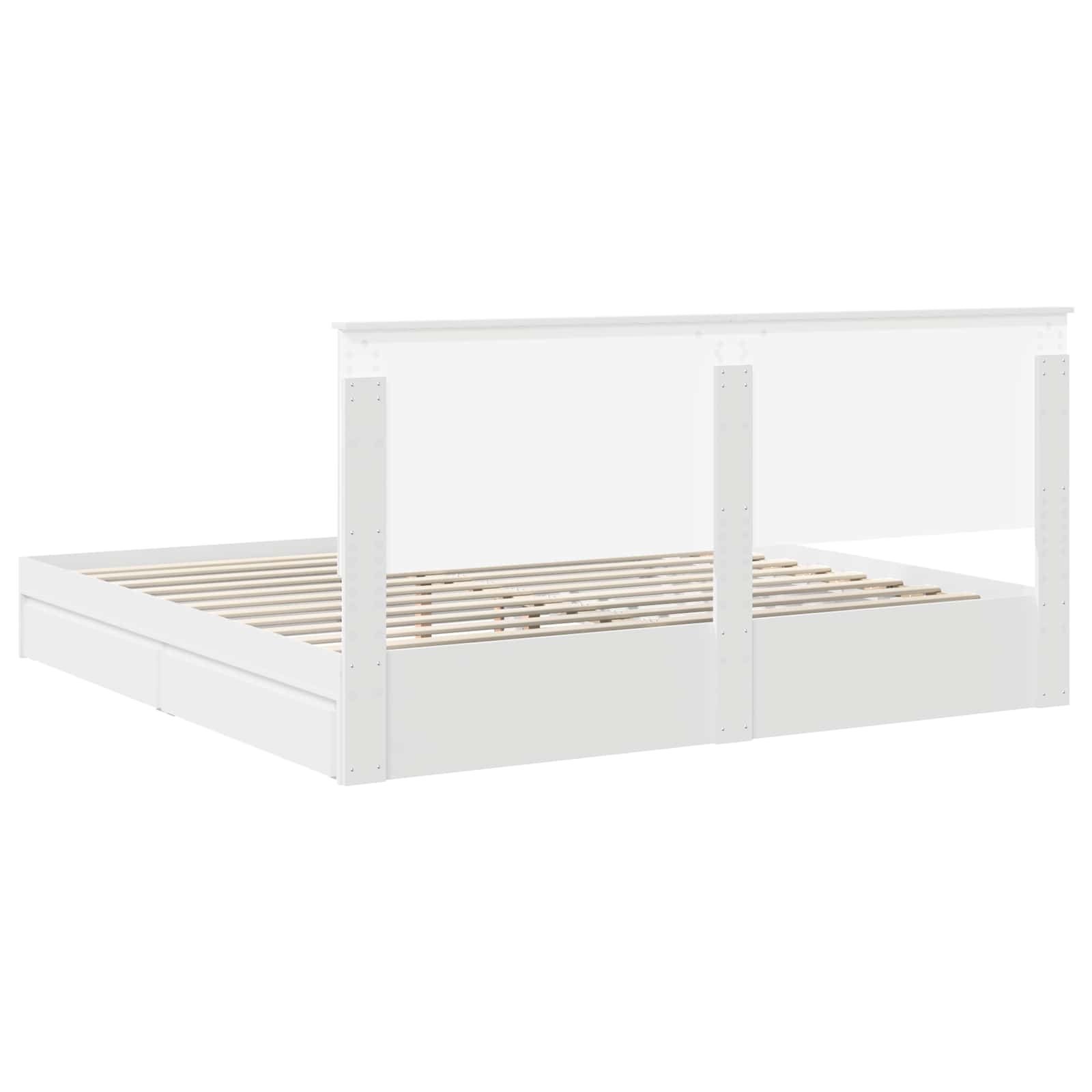 vidaXL Opslag bed met hoofdeinde Wit 200 x 200 cm Bewerkt hout