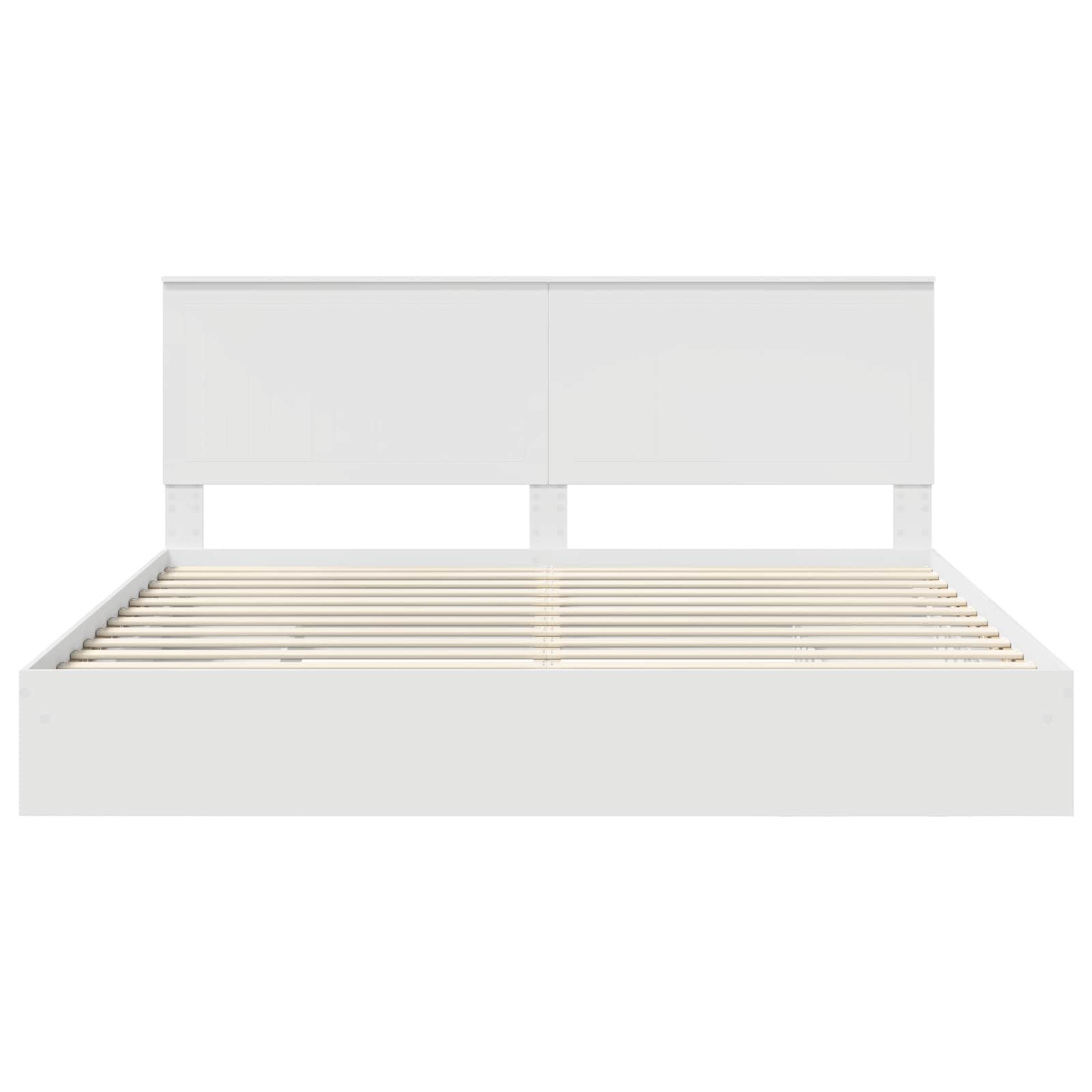 vidaXL Opslag bed met hoofdeinde Wit 200 x 200 cm Bewerkt hout