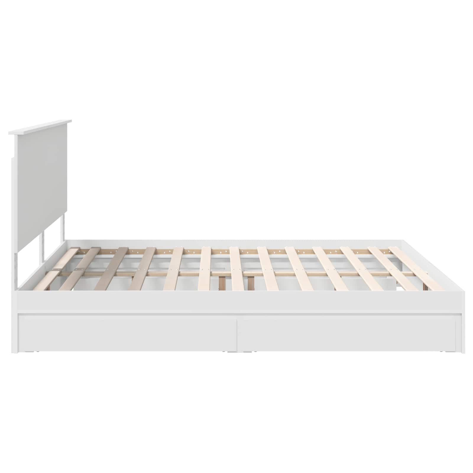 vidaXL Opslag bed met hoofdeinde Wit 200 x 200 cm Bewerkt hout