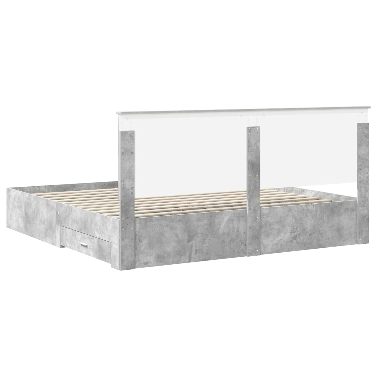 vidaXL Bedframe met lade Zwart en Zilver 200 x 200 cm Bewerkt hout