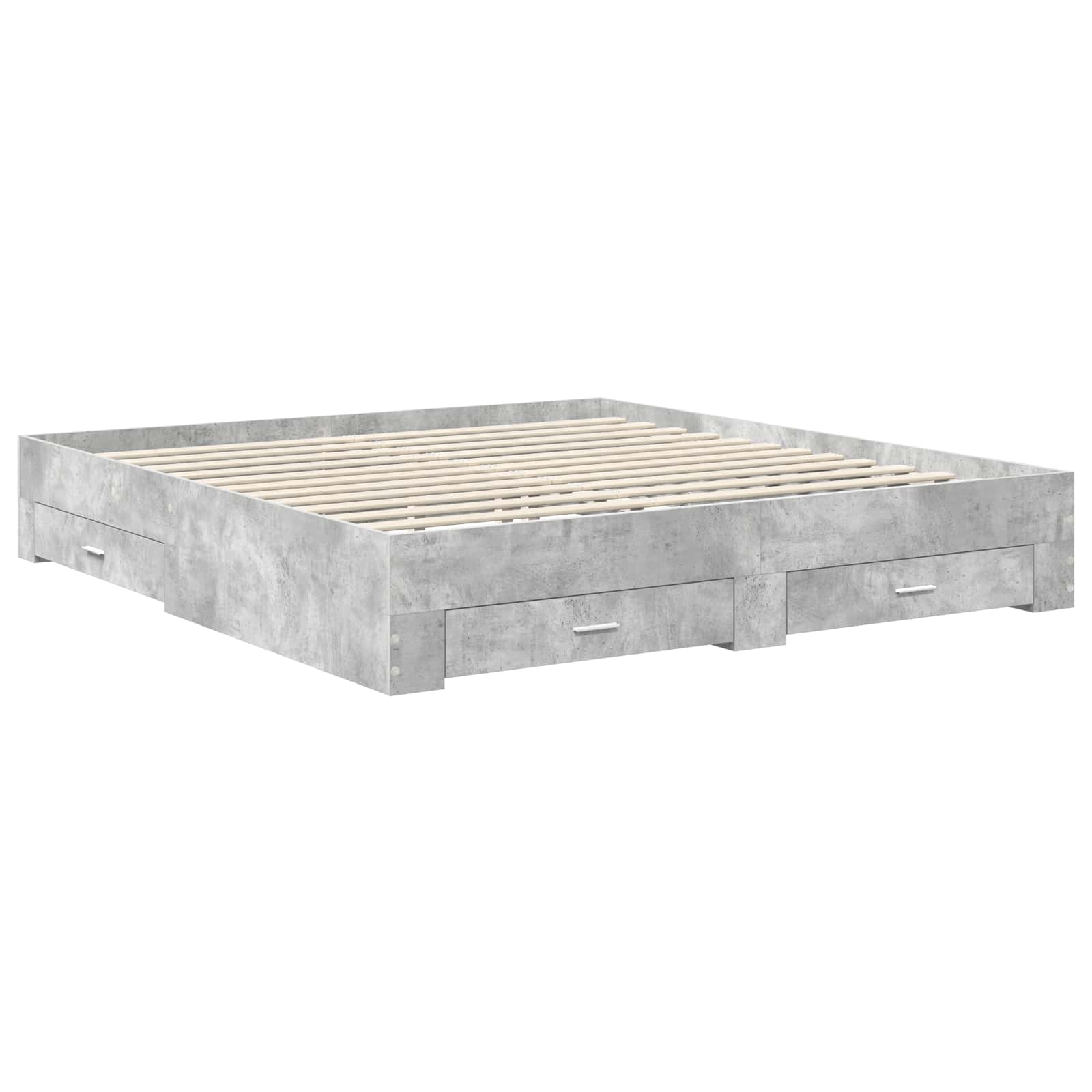 vidaXL Bedframe met lade Zwart en Zilver 200 x 200 cm Bewerkt hout