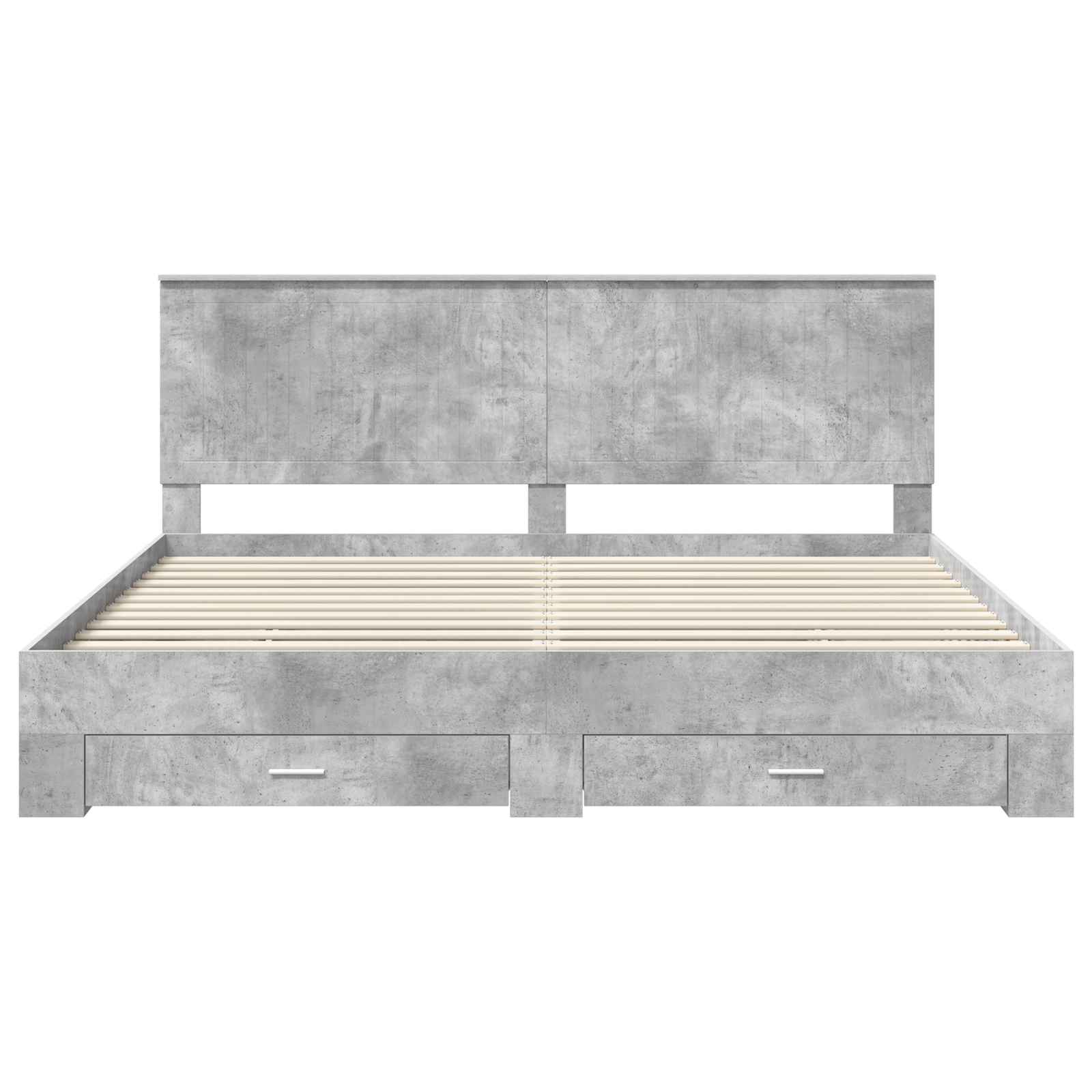 vidaXL Bedframe met lade Zwart en Zilver 200 x 200 cm Bewerkt hout