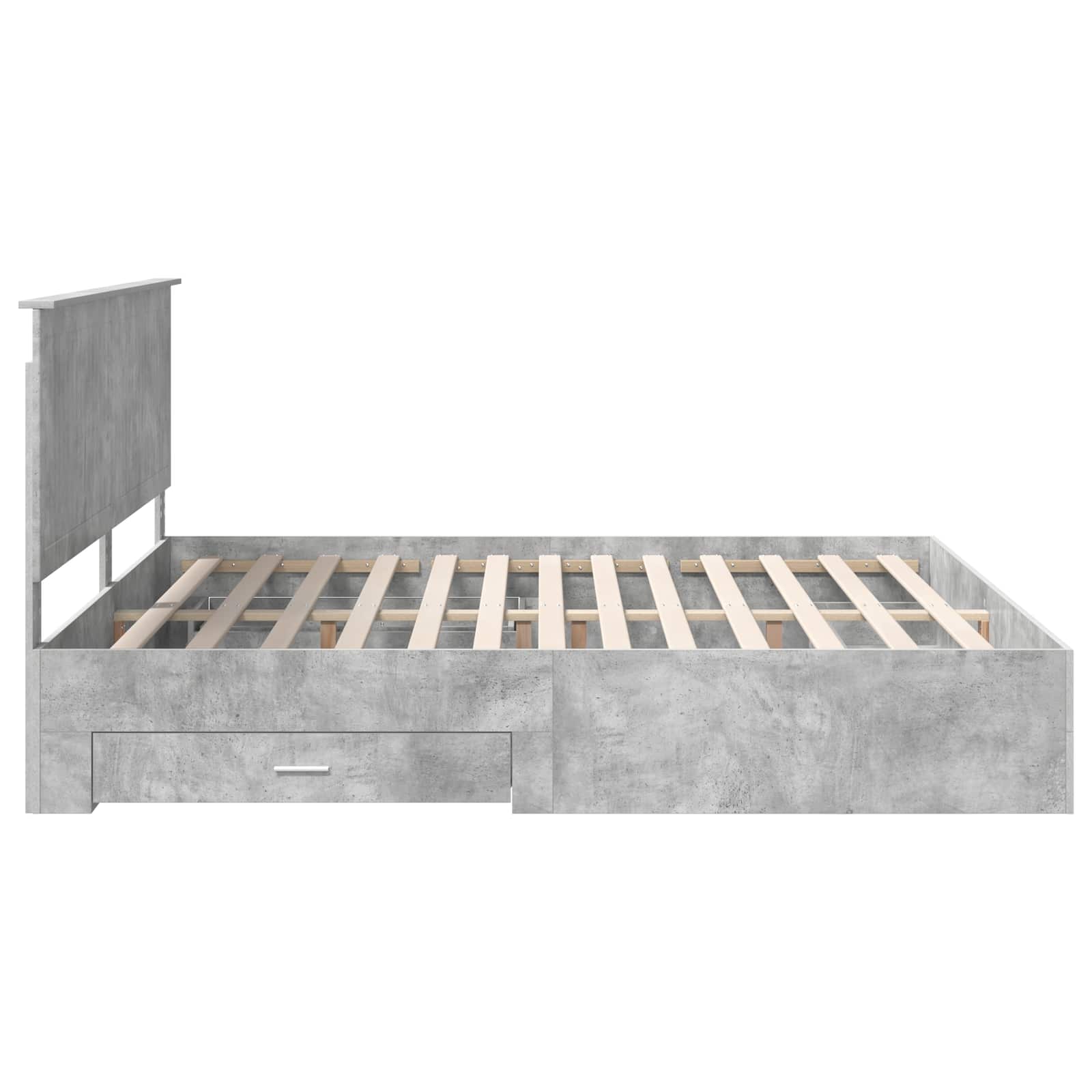 vidaXL Bedframe met lade Zwart en Zilver 200 x 200 cm Bewerkt hout