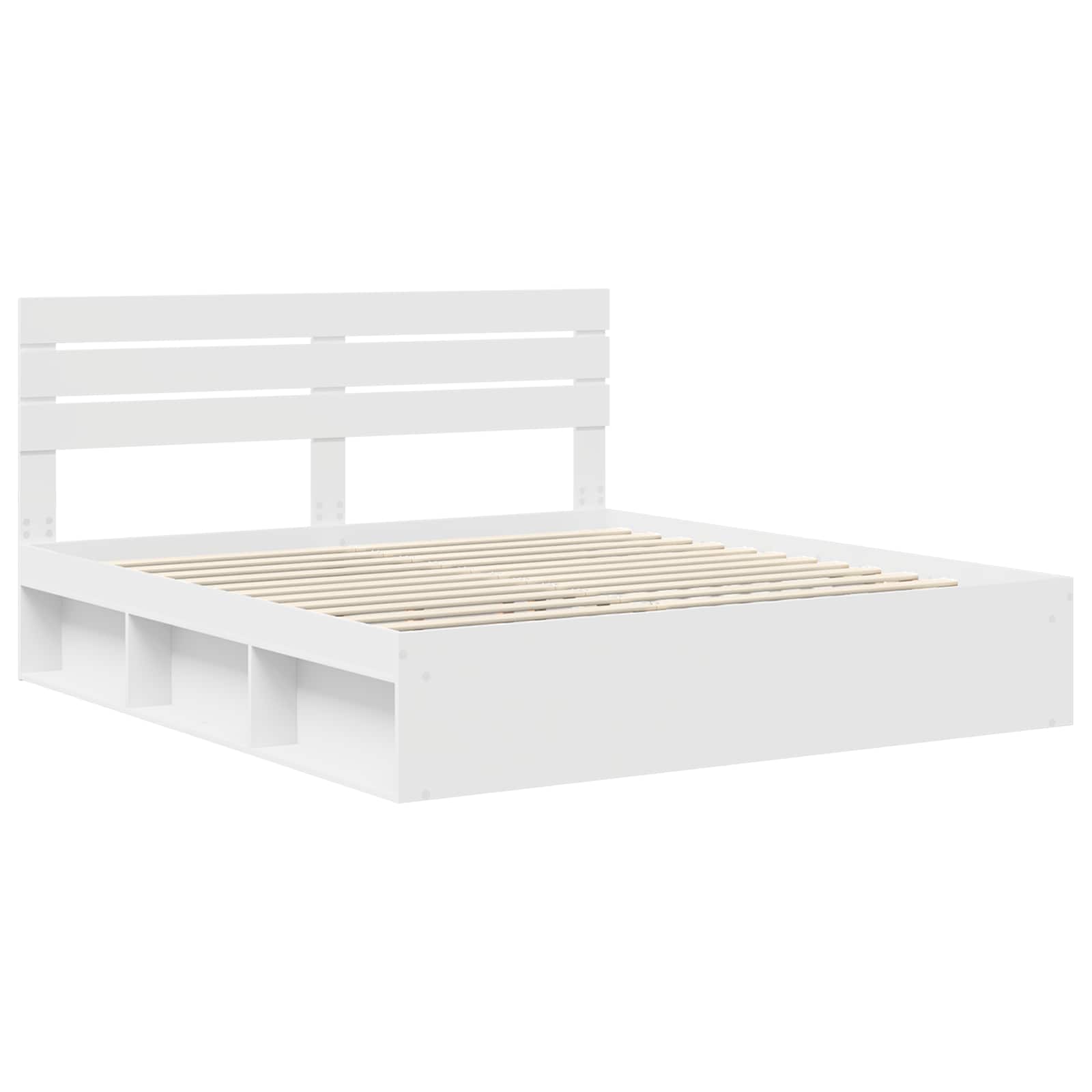vidaXL Bedframe met hoofdeinde Wit 200 x 200 cm Massief grenenhout