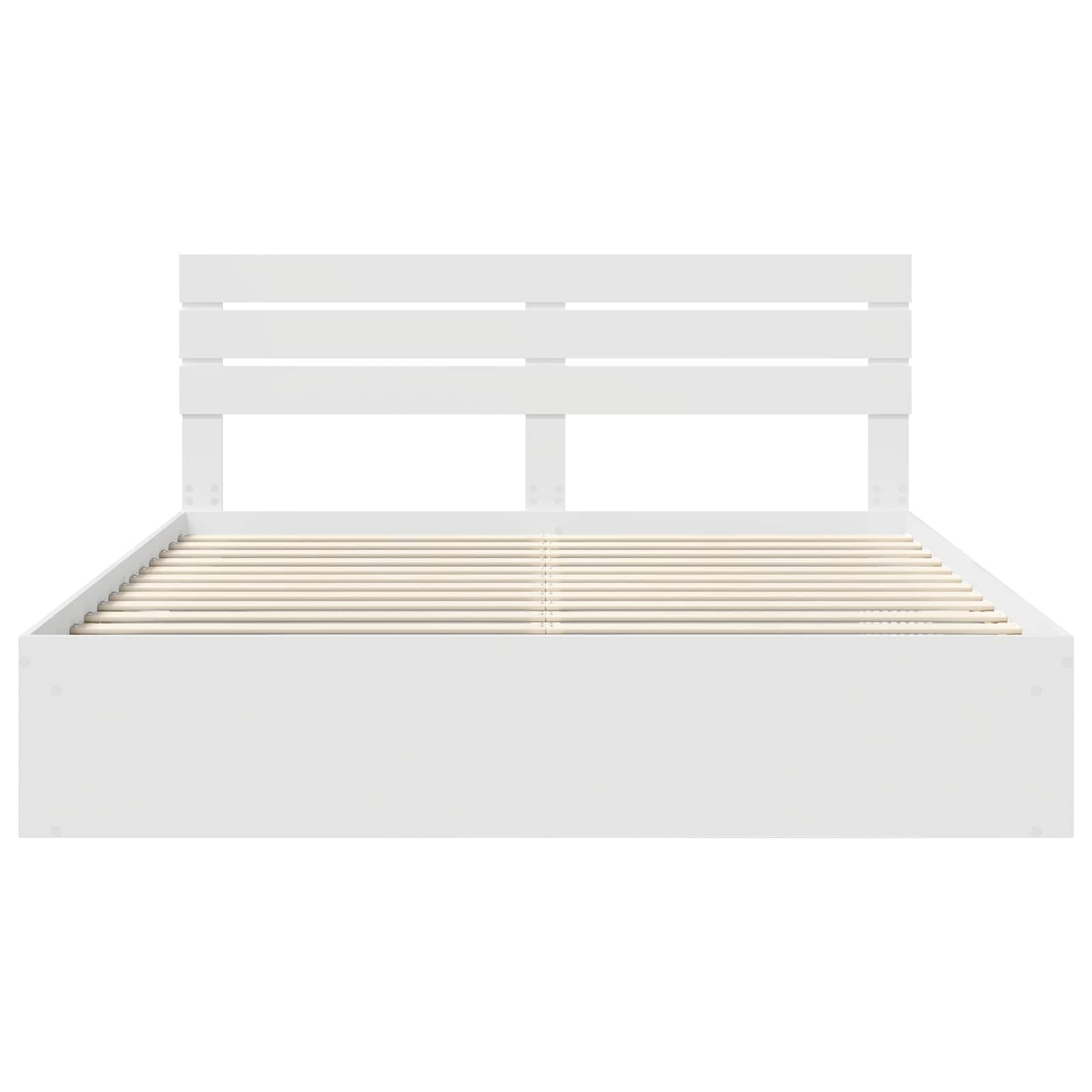 vidaXL Bedframe met hoofdeinde Wit 200 x 200 cm Massief grenenhout