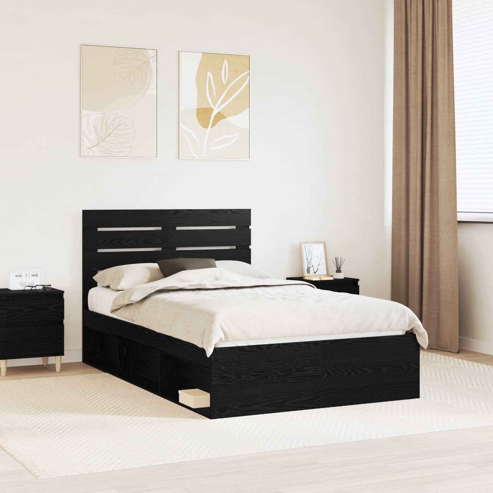 vidaXL Bedframe met hoofdeinde Wit 200 x 200 cm Massief grenenhout