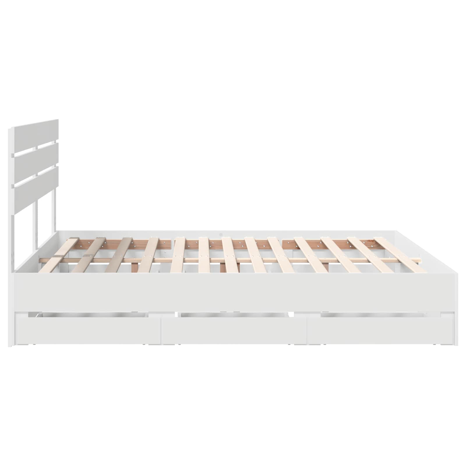 vidaXL Bedframe met lade met opslag Wit 200 x 200 cm Ingenieurshout
