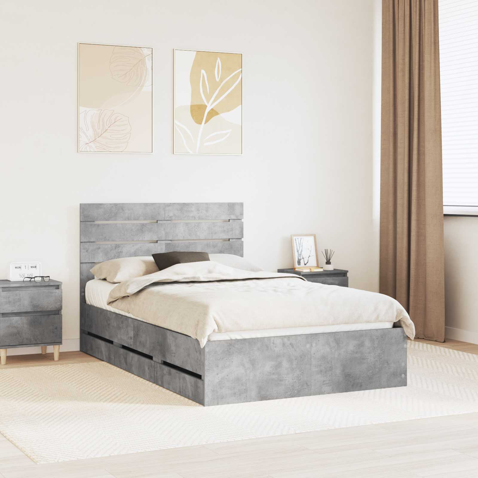 vidaXL Bedframe met lade met opslag Wit 200 x 200 cm Ingenieurshout
