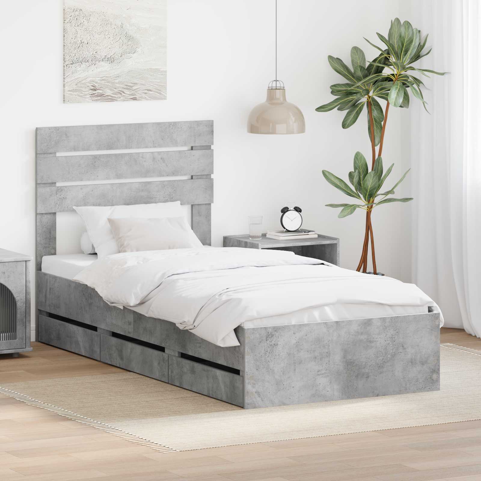 vidaXL Bedframe met lade met opslag Wit 200 x 200 cm Ingenieurshout