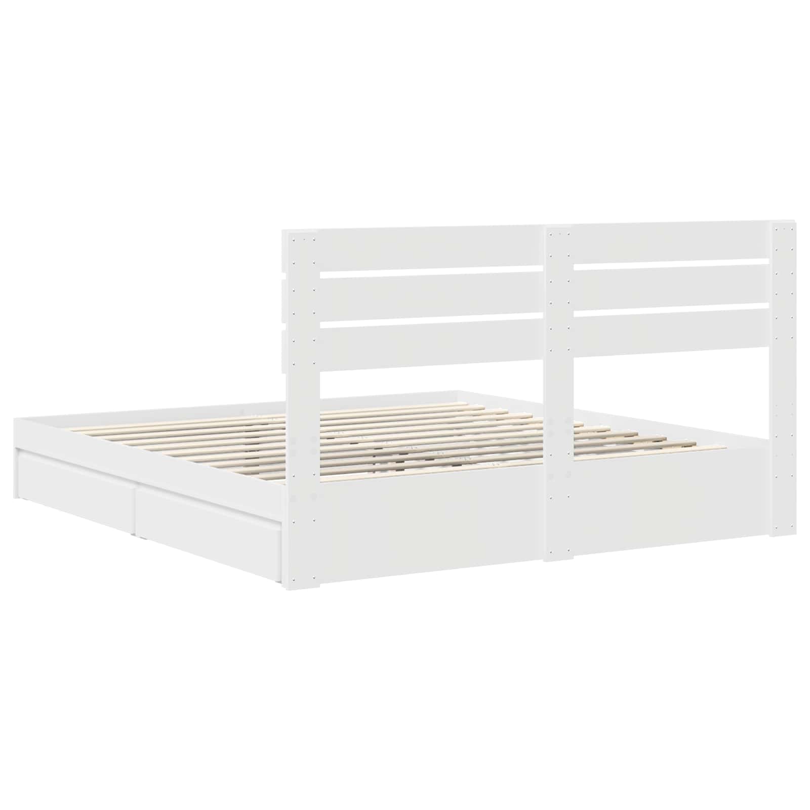 vidaXL Bedframe met lade met hoofdeinde Wit 200 x 200 cm Bewerkt hout