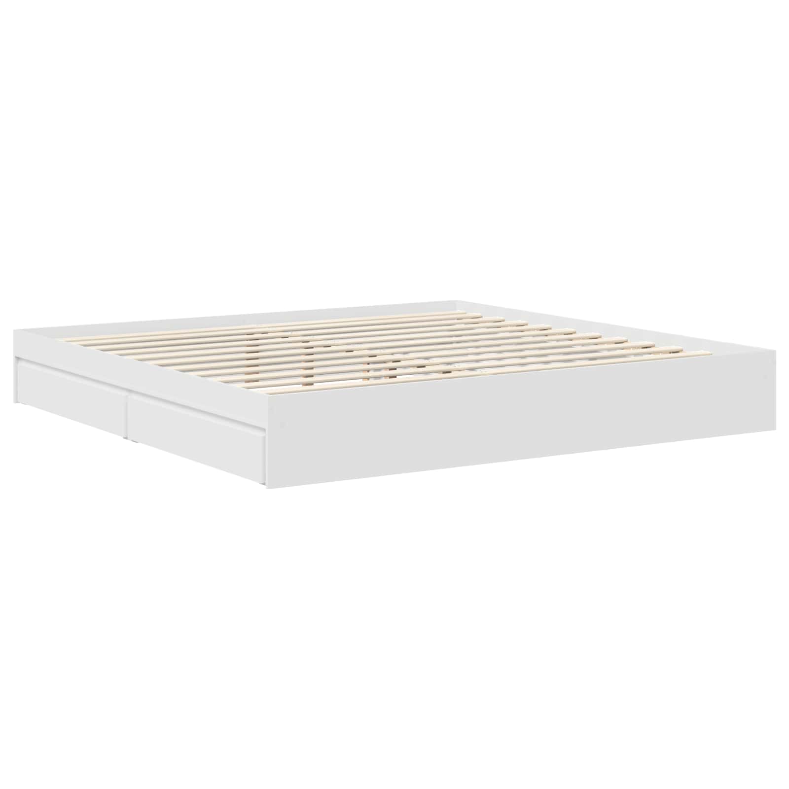 vidaXL Bedframe met lade met hoofdeinde Wit 200 x 200 cm Bewerkt hout
