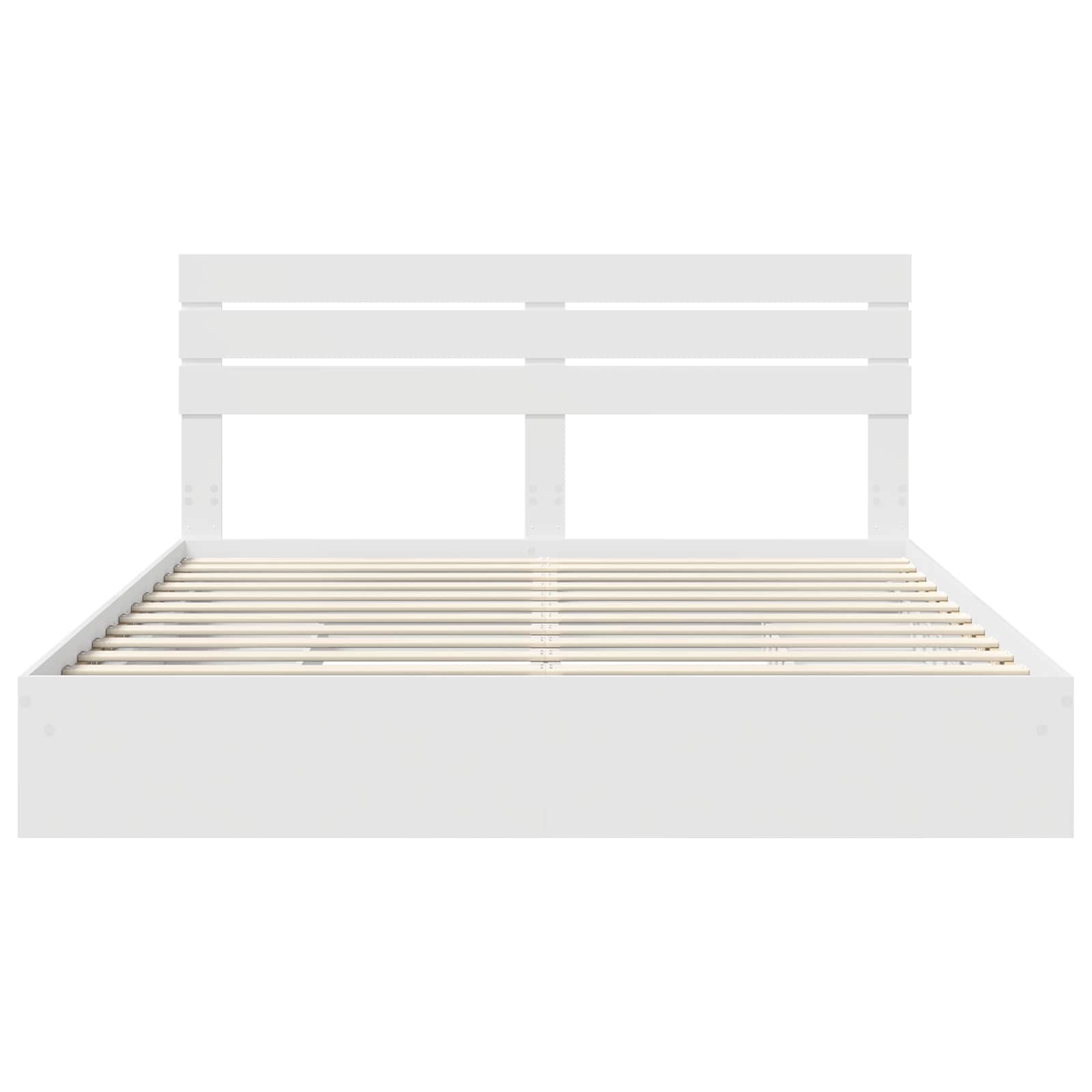 vidaXL Bedframe met lade met hoofdeinde Wit 200 x 200 cm Bewerkt hout
