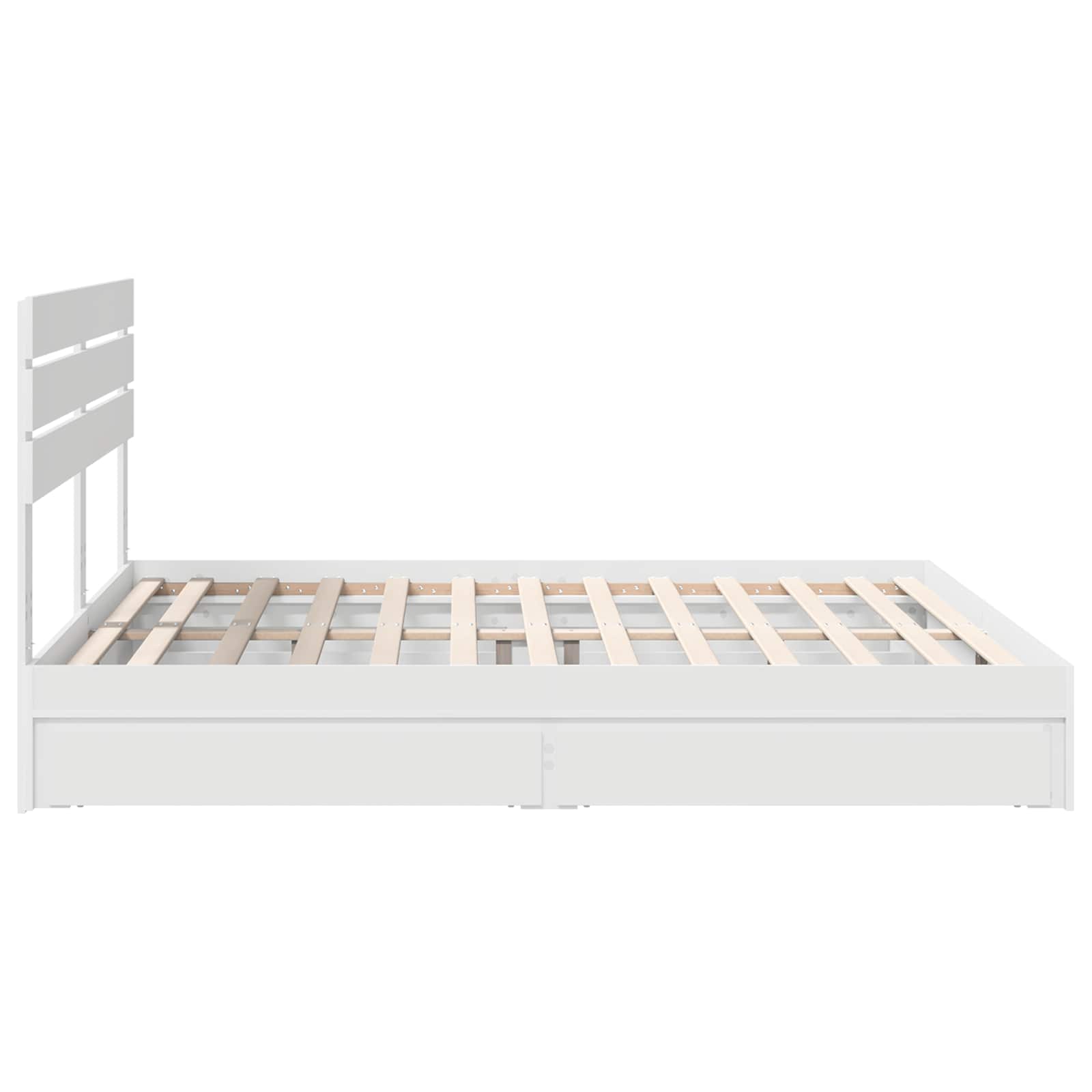 vidaXL Bedframe met lade met hoofdeinde Wit 200 x 200 cm Bewerkt hout