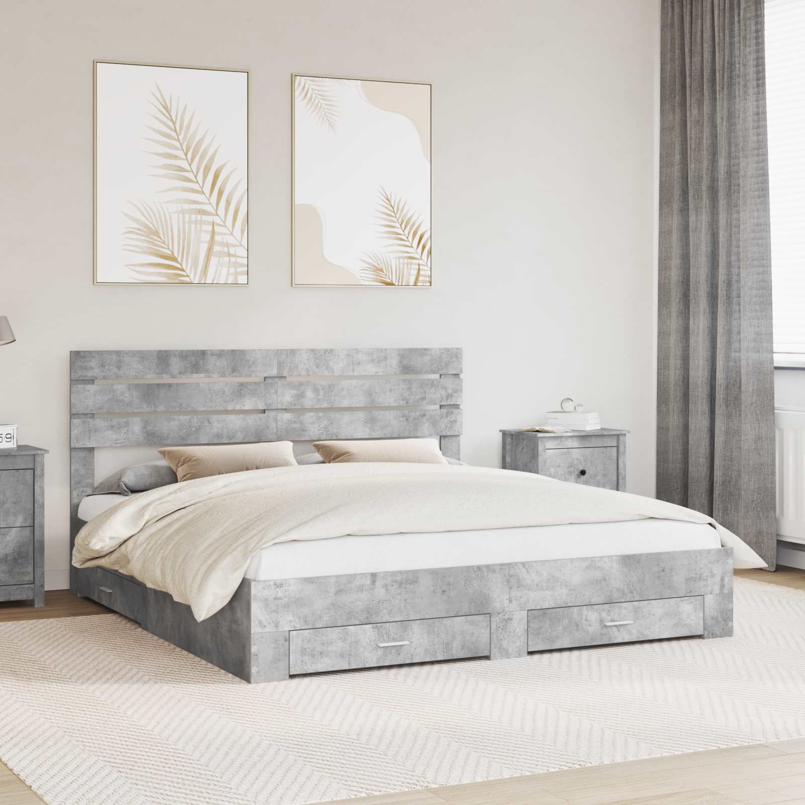 vidaXL Bedframe met lade Wit en Zilver 75 x 190 cm Bewerkt hout