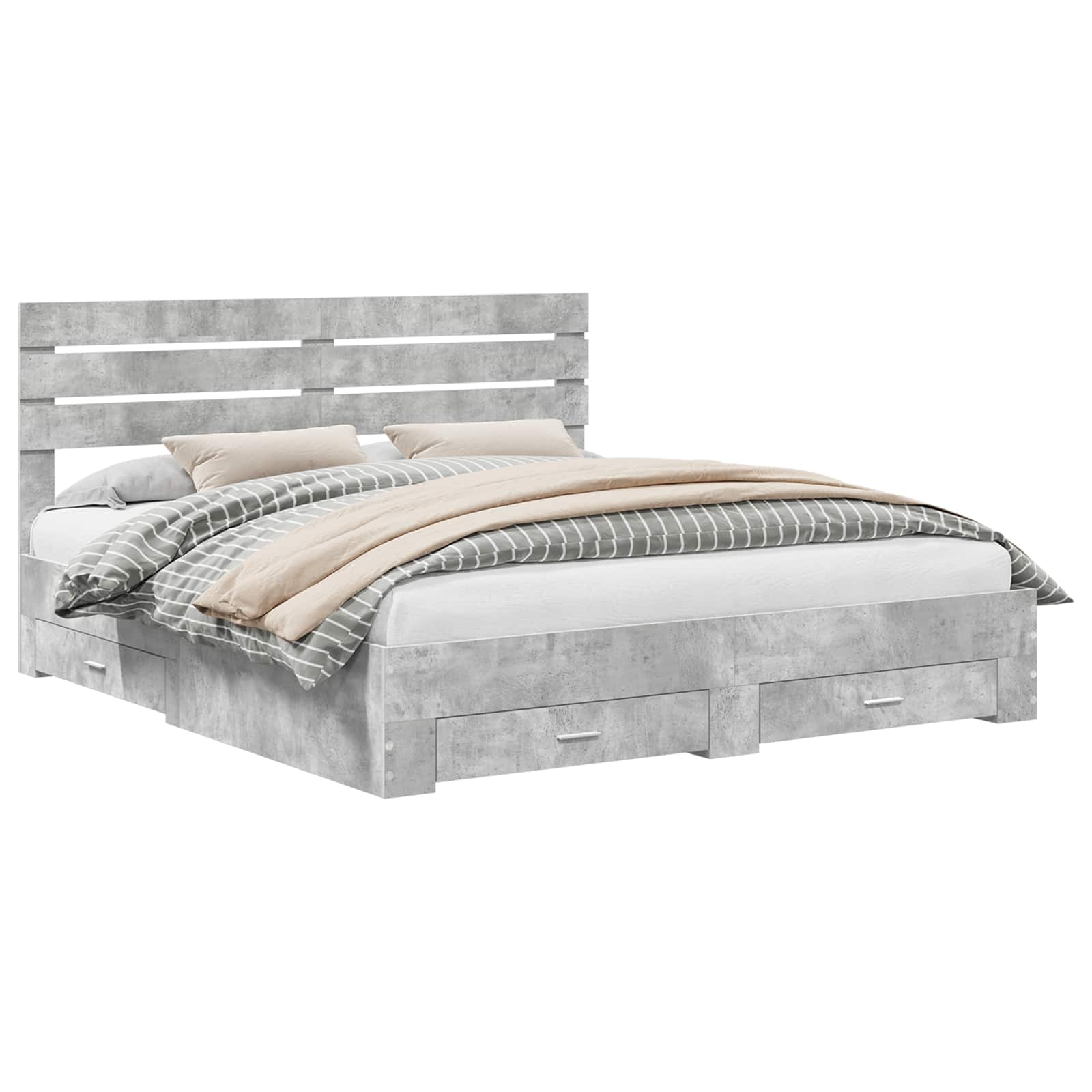 vidaXL Bedframe met lade Wit en Zilver 75 x 190 cm Bewerkt hout
