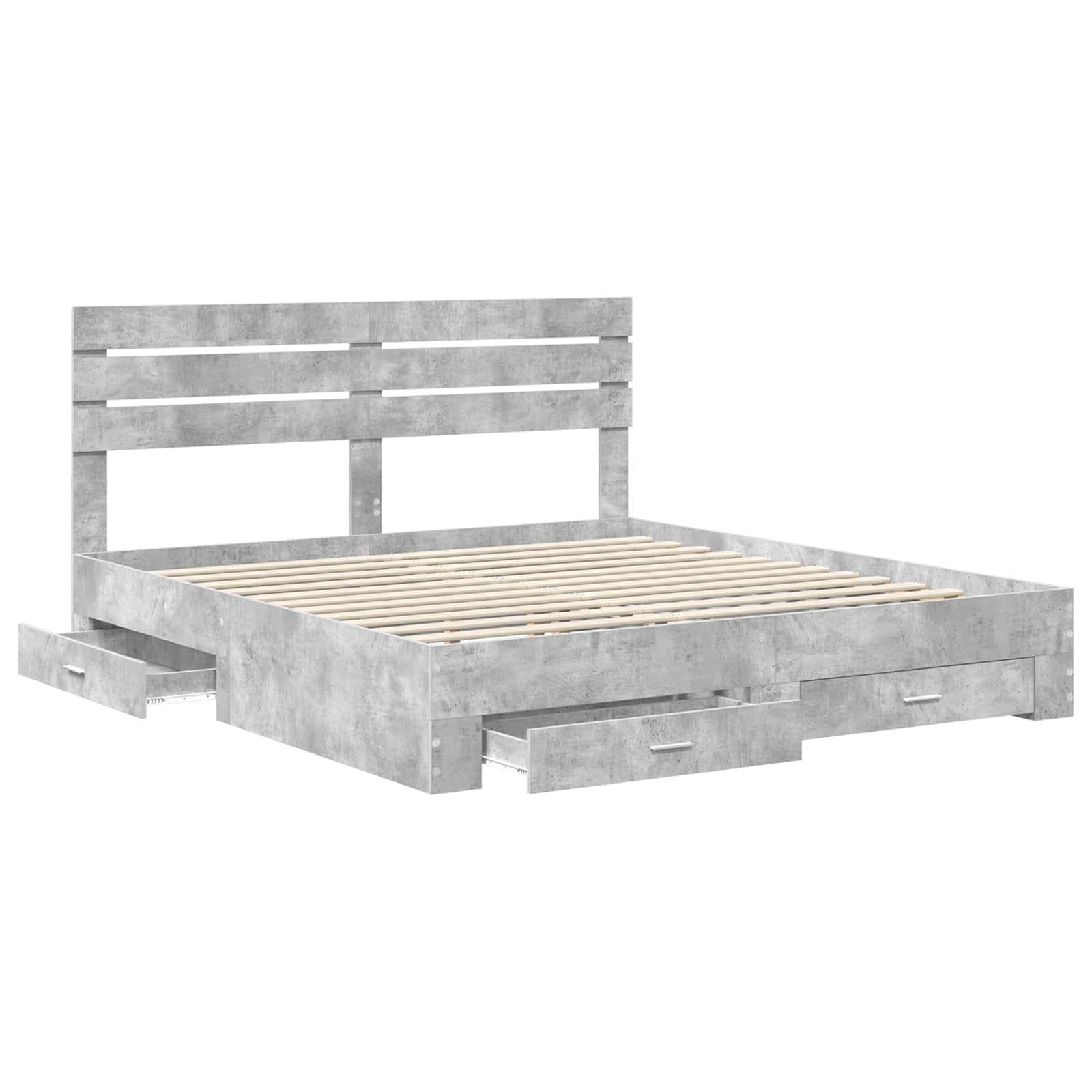 vidaXL Bedframe met lade Wit en Zilver 75 x 190 cm Bewerkt hout