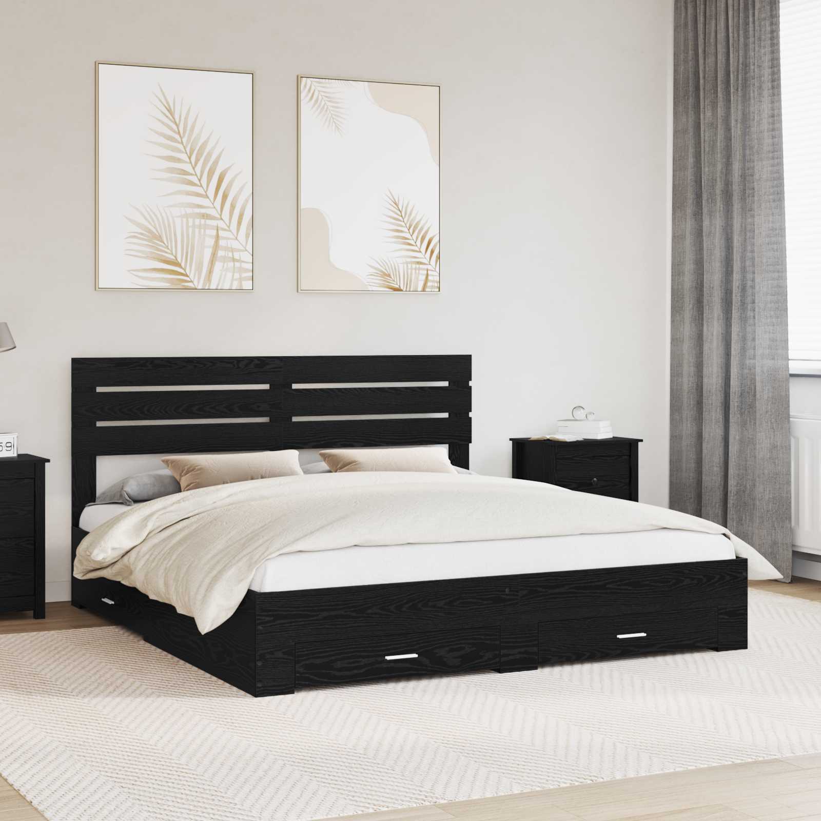 vidaXL Bedframe met lade Wit en Zilver 75 x 190 cm Bewerkt hout