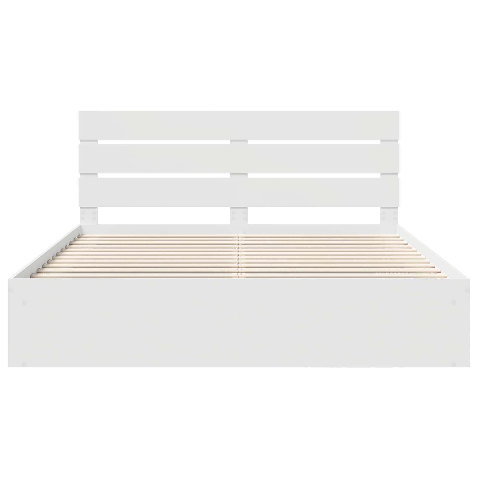 vidaXL Bedframe met hoofdeinde Wit 200 x 200 cm Massief grenenhout