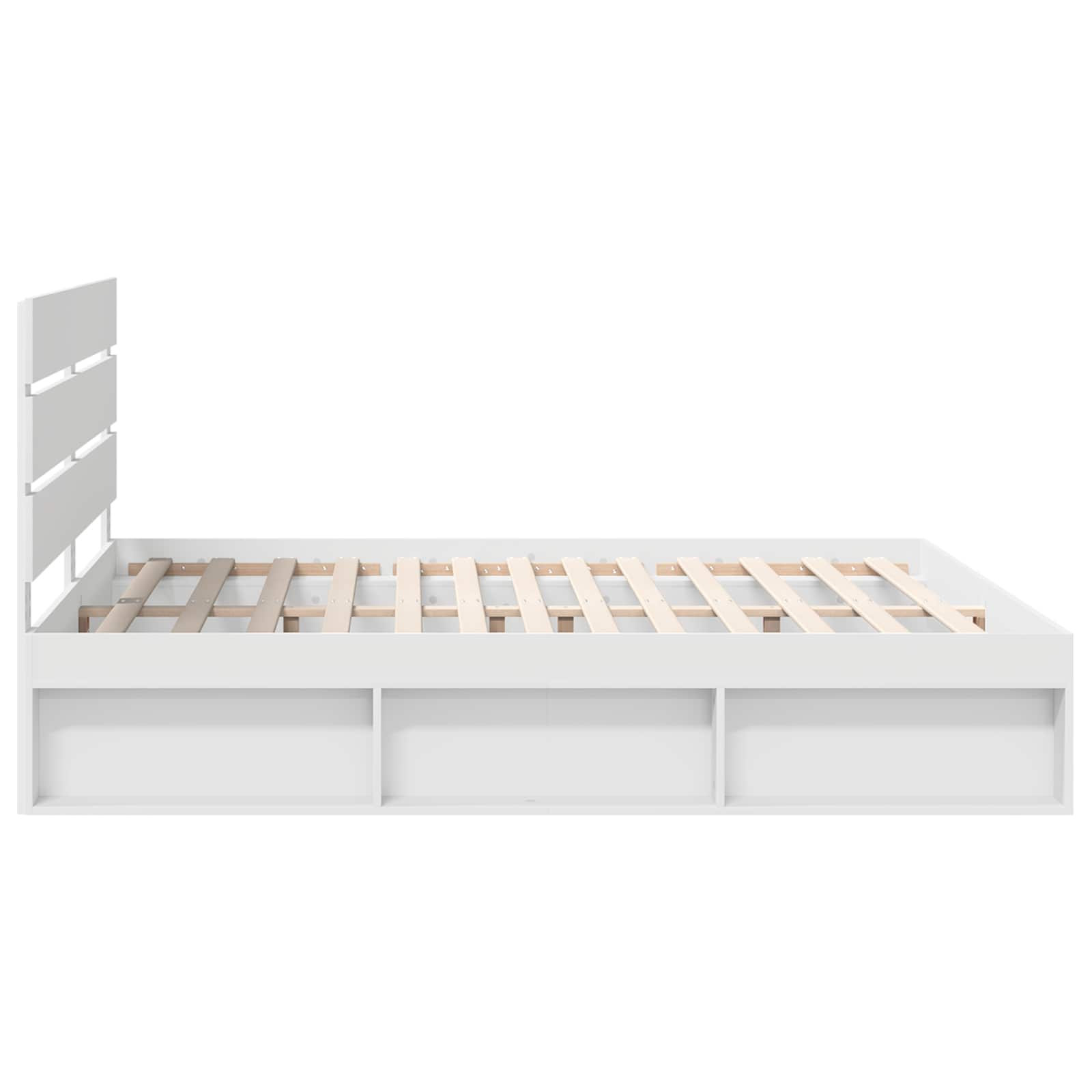 vidaXL Bedframe met hoofdeinde Wit 200 x 200 cm Massief grenenhout