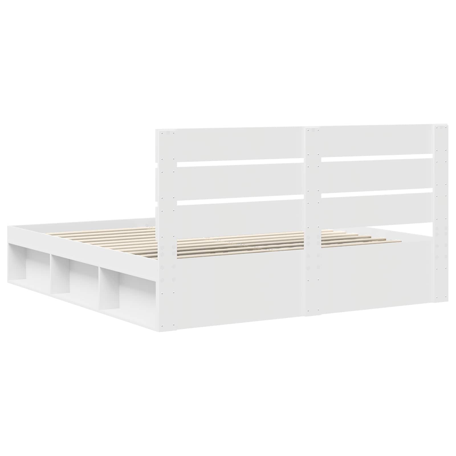 vidaXL Bedframe met hoofdeinde Wit 200 x 200 cm Massief grenenhout