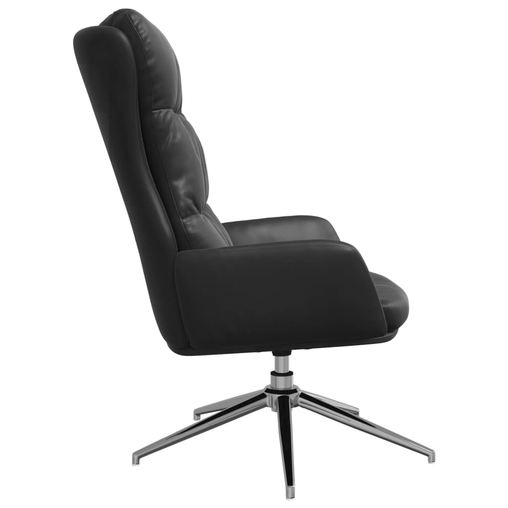 vidaXL Relaxstoel echt leer zwart