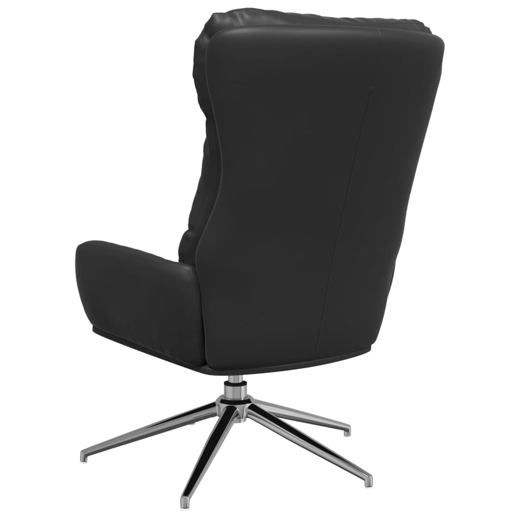 vidaXL Relaxstoel echt leer zwart