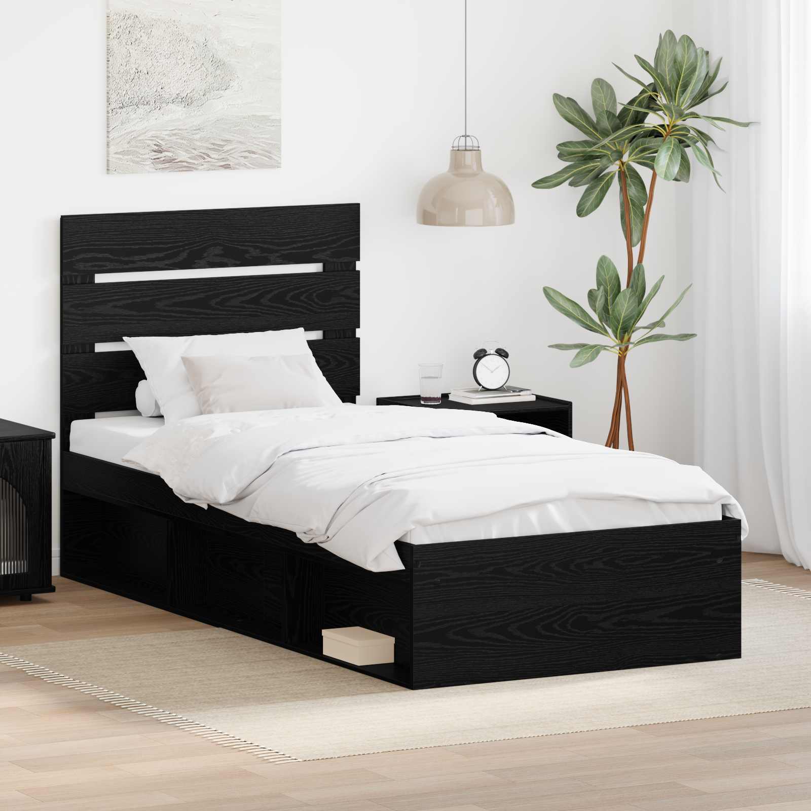 vidaXL Bedframe met hoofdeinde Wit 200 x 200 cm Massief grenenhout