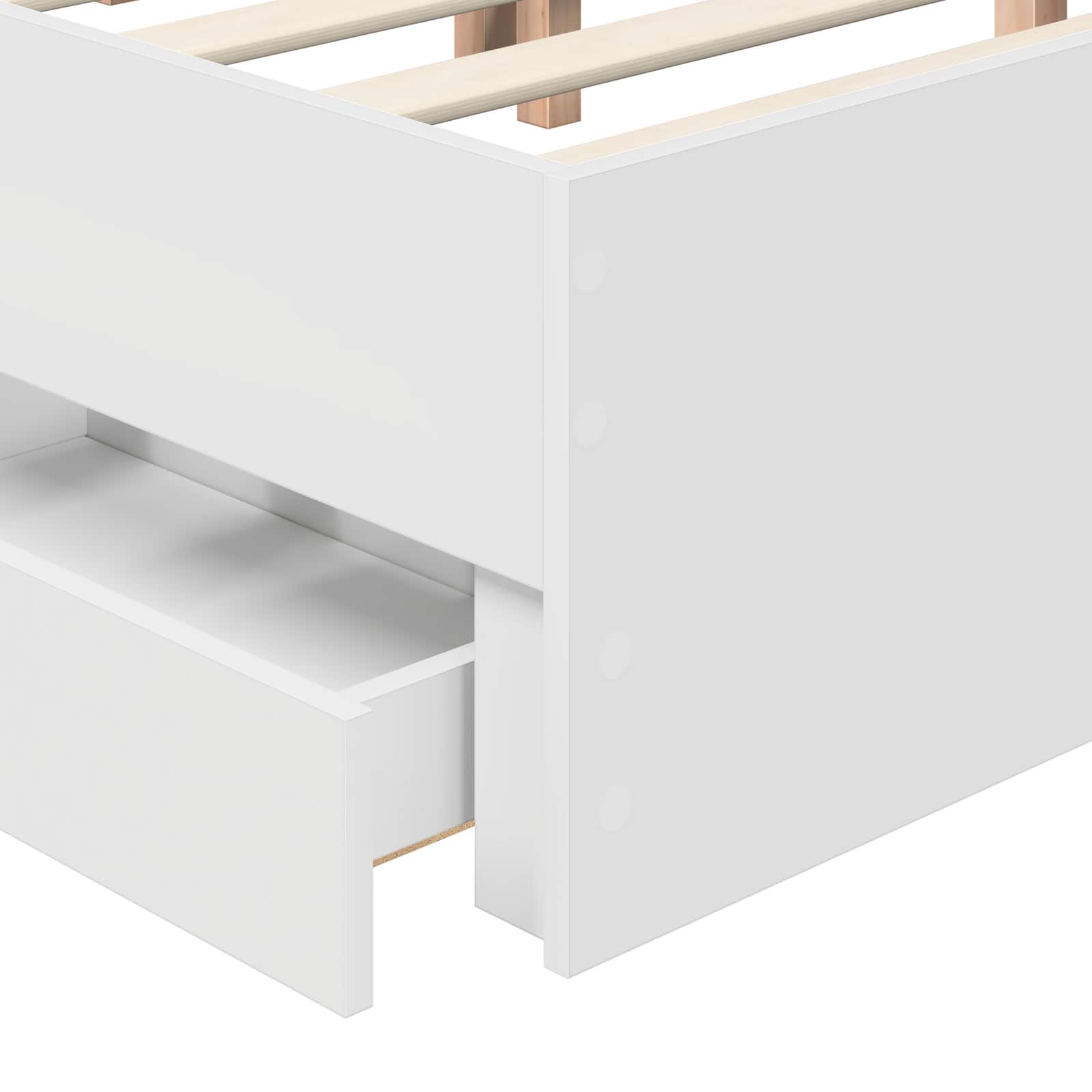 vidaXL Bedframe met lade met opslag Wit 200 x 200 cm Ingenieurshout