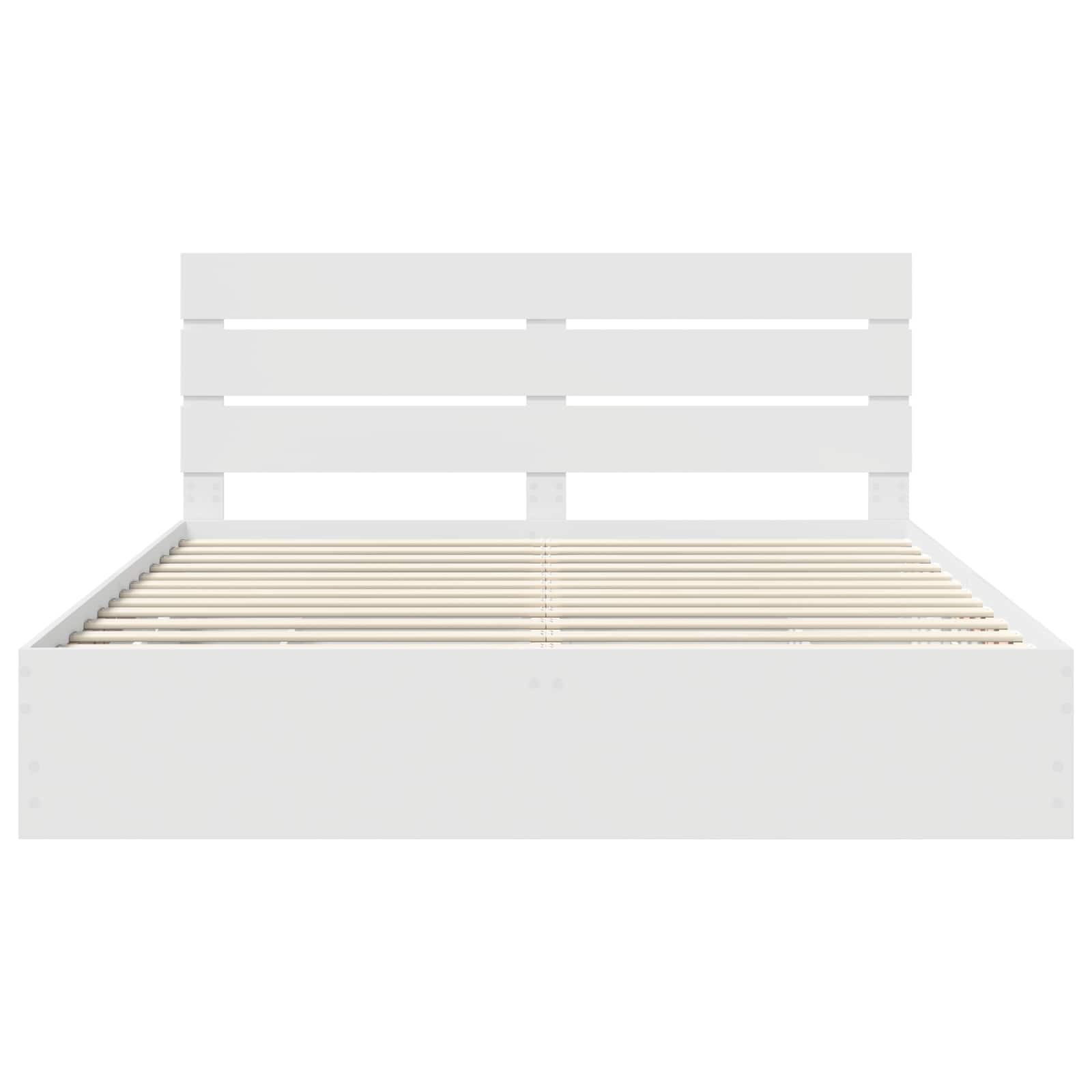 vidaXL Bedframe met lade met opslag Wit 200 x 200 cm Ingenieurshout