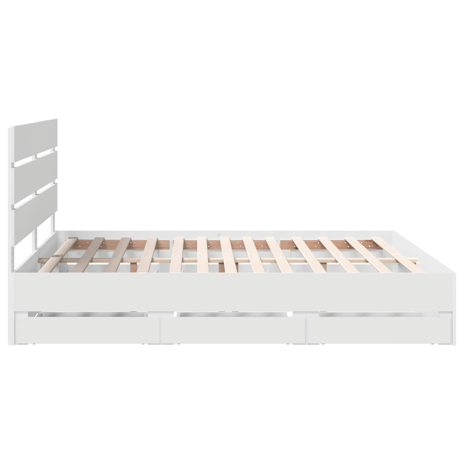 vidaXL Bedframe met lade met opslag Wit 200 x 200 cm Ingenieurshout