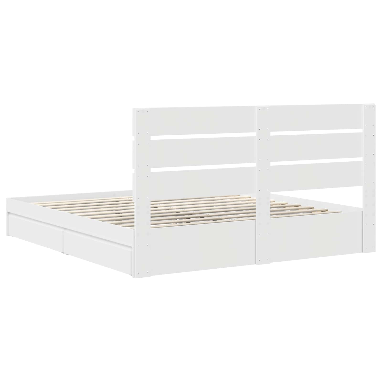 vidaXL Opslag bed met hoofdeinde Wit 200 x 200 cm Bewerkt hout