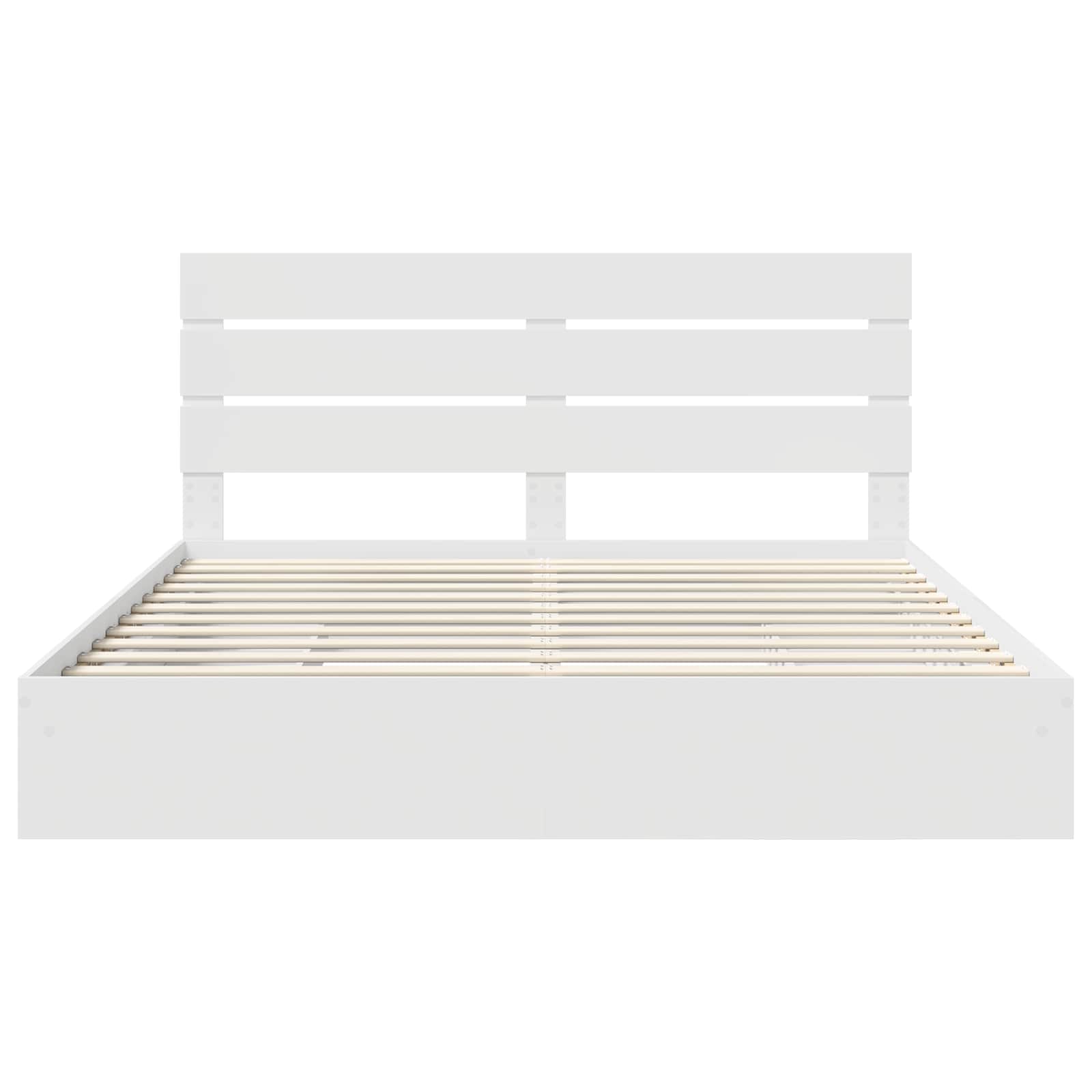 vidaXL Opslag bed met hoofdeinde Wit 200 x 200 cm Bewerkt hout