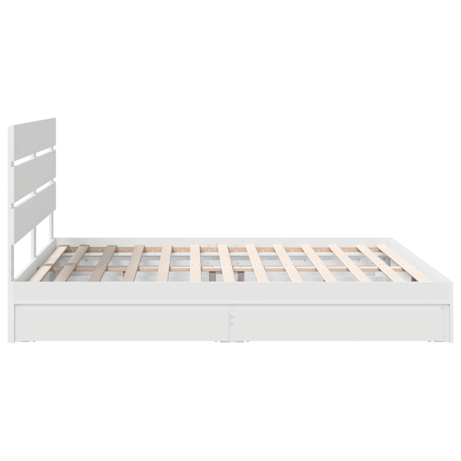 vidaXL Opslag bed met hoofdeinde Wit 200 x 200 cm Bewerkt hout