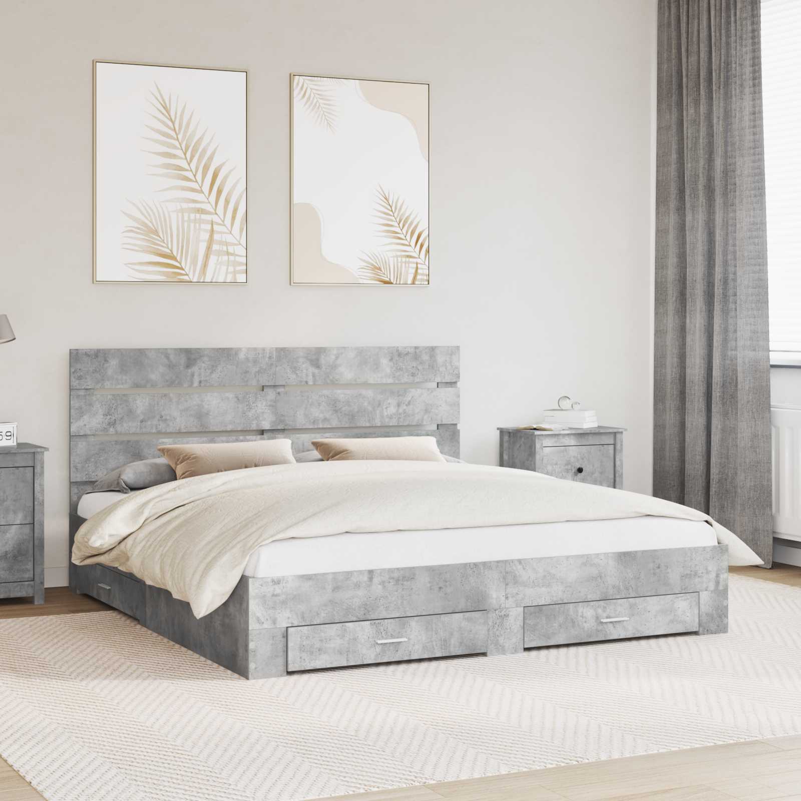 vidaXL Bedframe met lade Wit en Zilver 75 x 190 cm Bewerkt hout