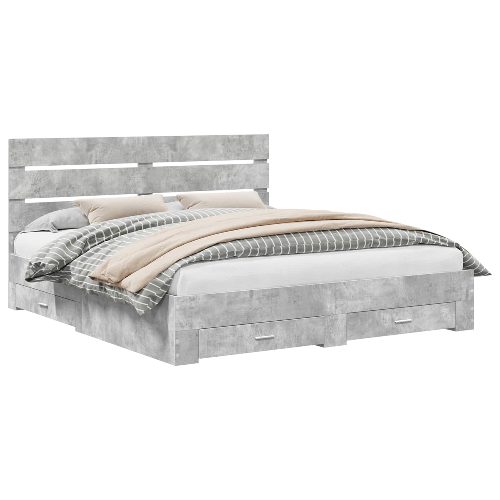 vidaXL Bedframe met lade Wit en Zilver 75 x 190 cm Bewerkt hout
