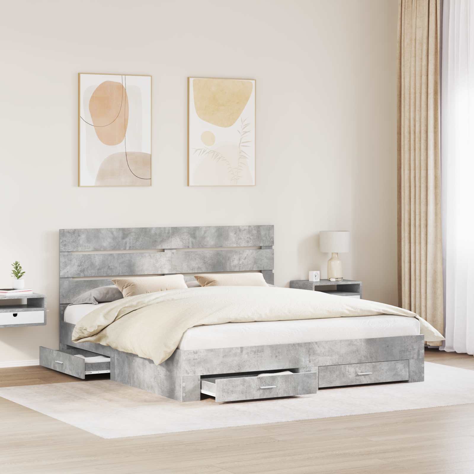 vidaXL Bedframe met lade Wit en Zilver 75 x 190 cm Bewerkt hout