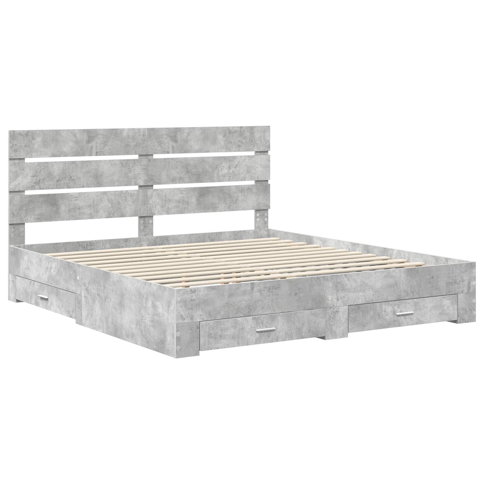 vidaXL Bedframe met lade Wit en Zilver 75 x 190 cm Bewerkt hout