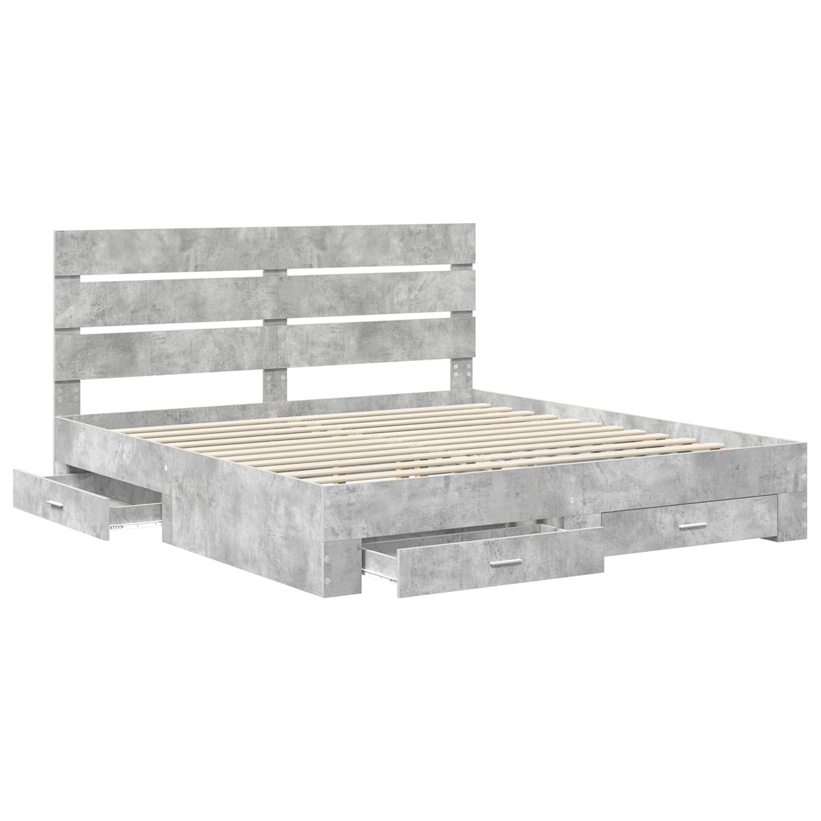 vidaXL Bedframe met lade Wit en Zilver 75 x 190 cm Bewerkt hout