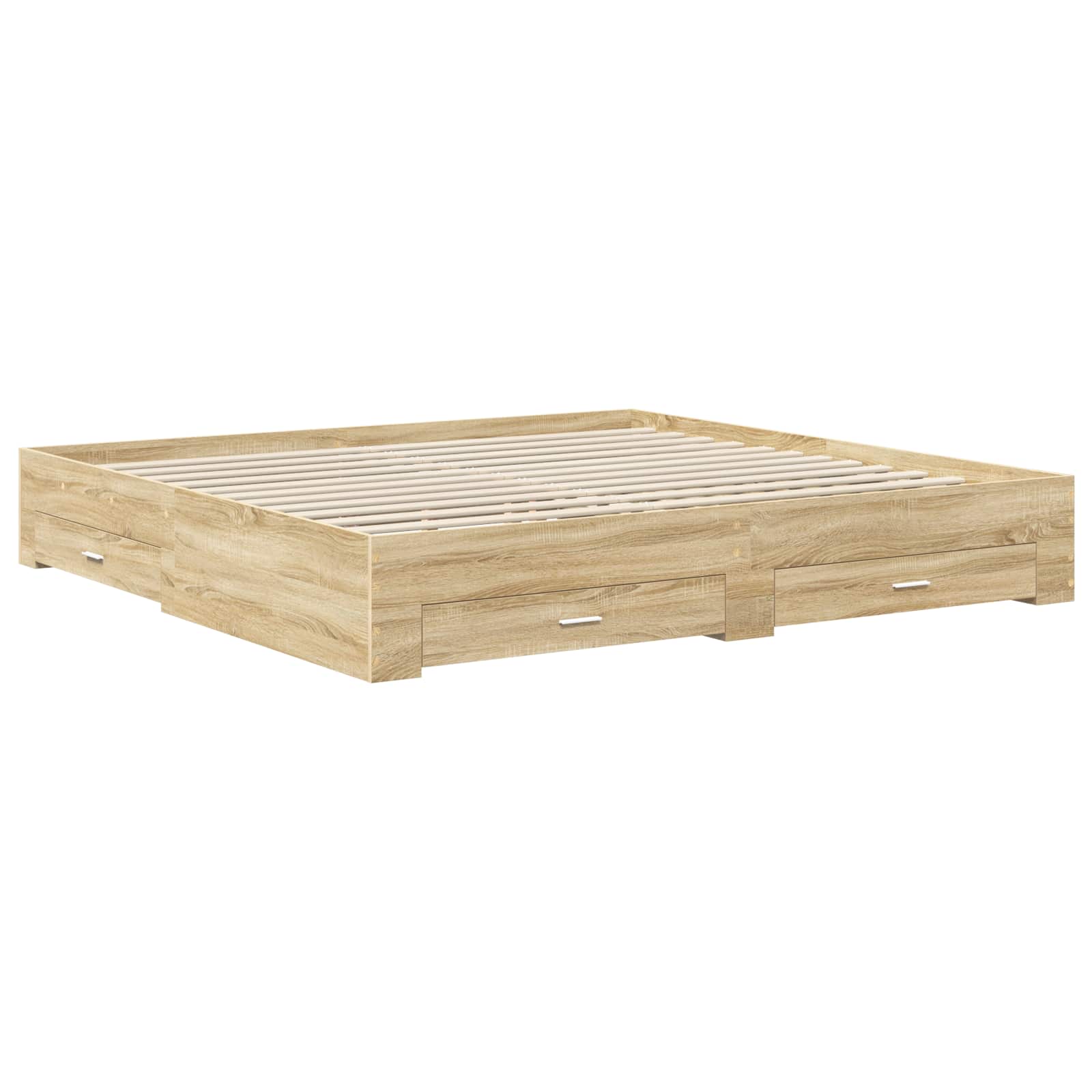 vidaXL Bedframe met lade Wit en Zilver 75 x 190 cm Bewerkt hout