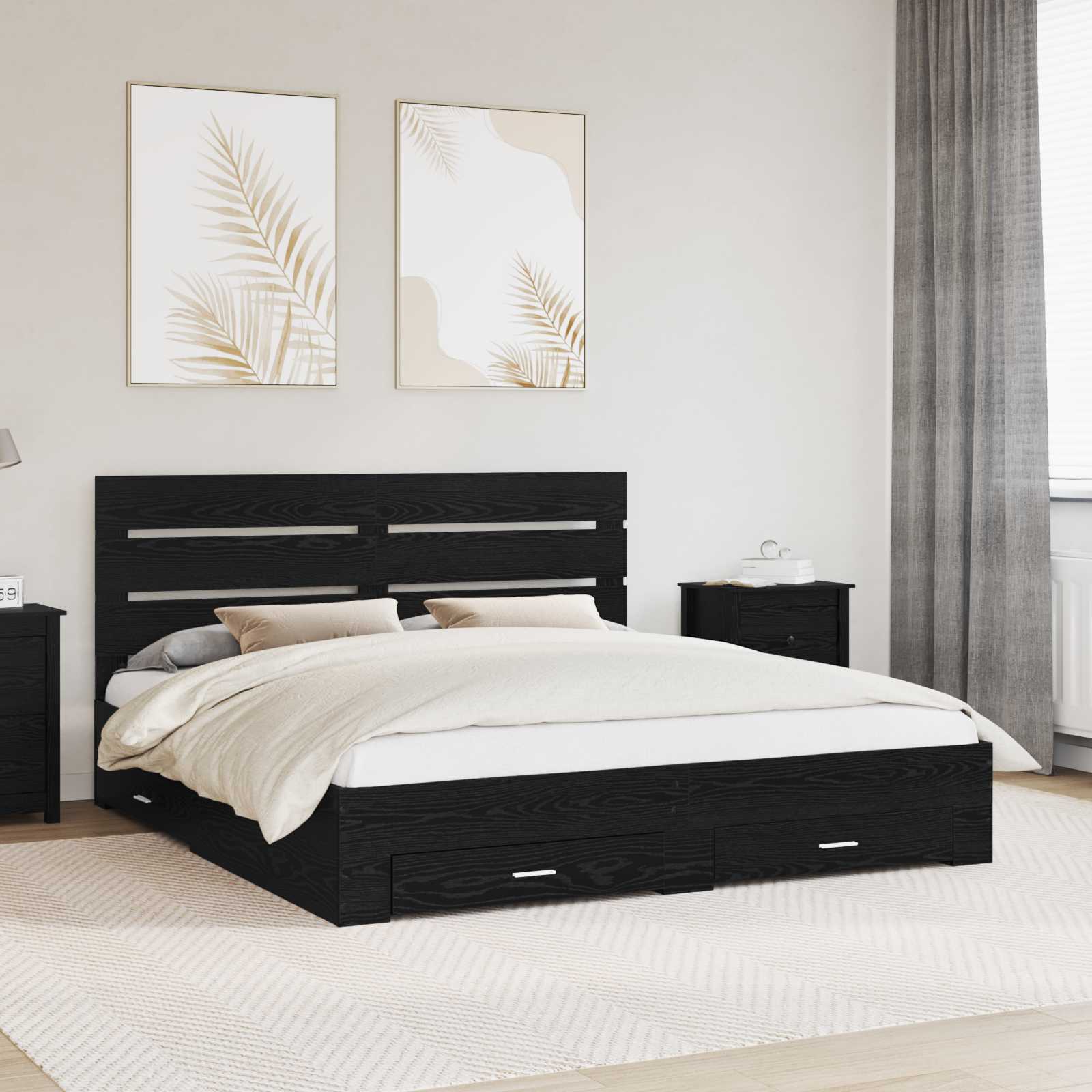 vidaXL Bedframe met lade Wit en Zilver 75 x 190 cm Bewerkt hout