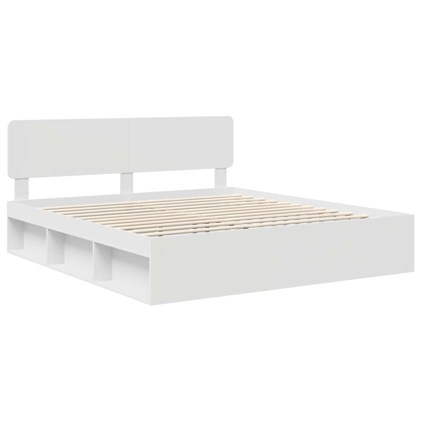 vidaXL Bedframe met hoofdeinde Wit 200 x 200 cm Massief grenenhout