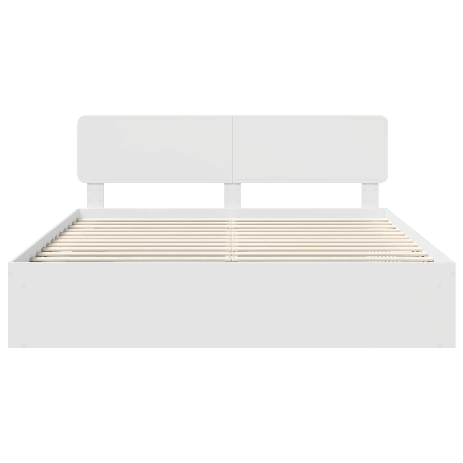vidaXL Bedframe met hoofdeinde Wit 200 x 200 cm Massief grenenhout