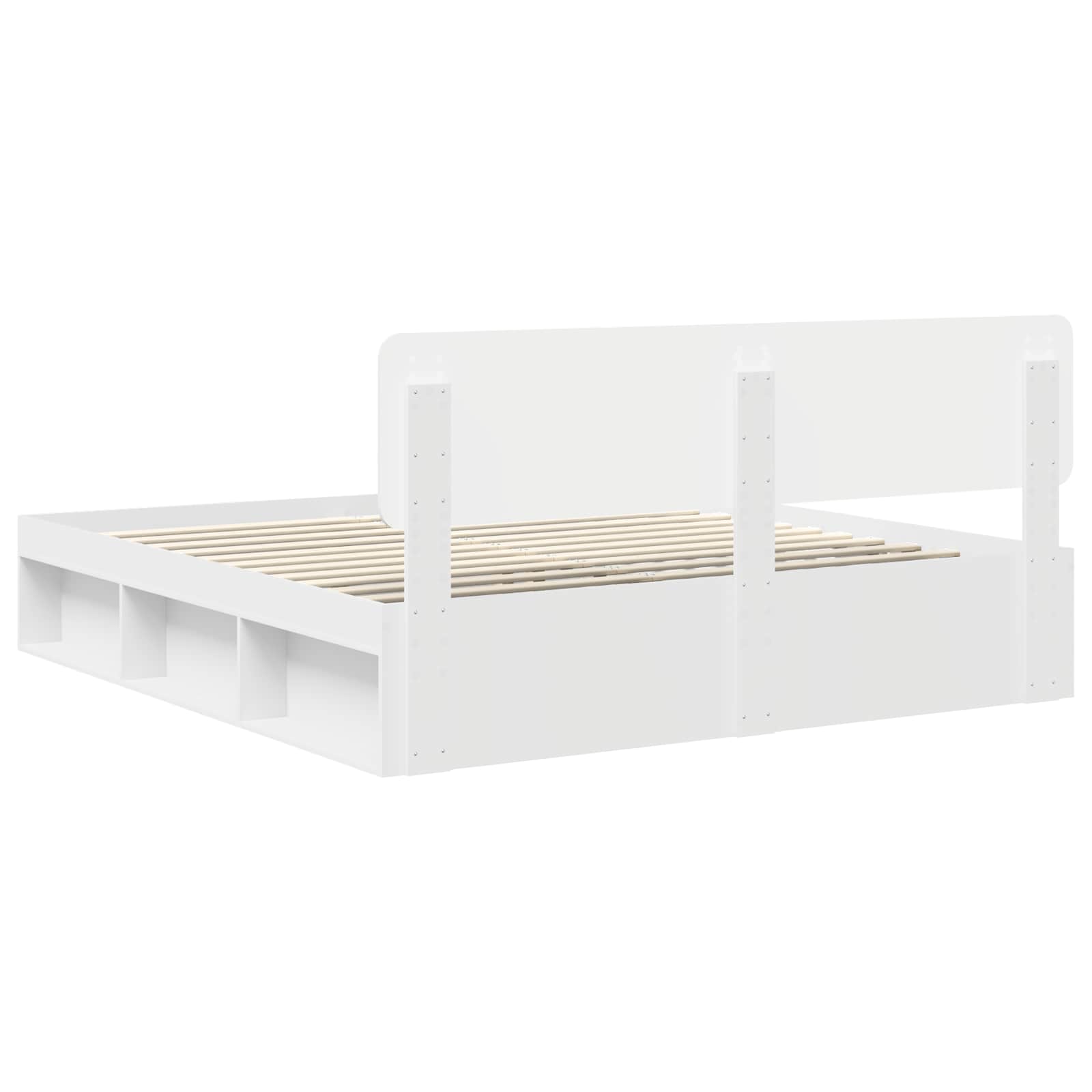 vidaXL Bedframe met hoofdeinde Wit 200 x 200 cm Massief grenenhout